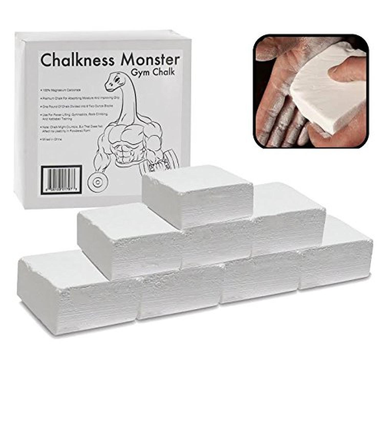 Gym Chalk Blocks - Chalkness Monster Premium Sport Hand Chalk (8 x 2oz Blocks) - Ideal for Powerlifting, Rock Climbing, Gymnastics & More - Buy Online on GoSupps.com