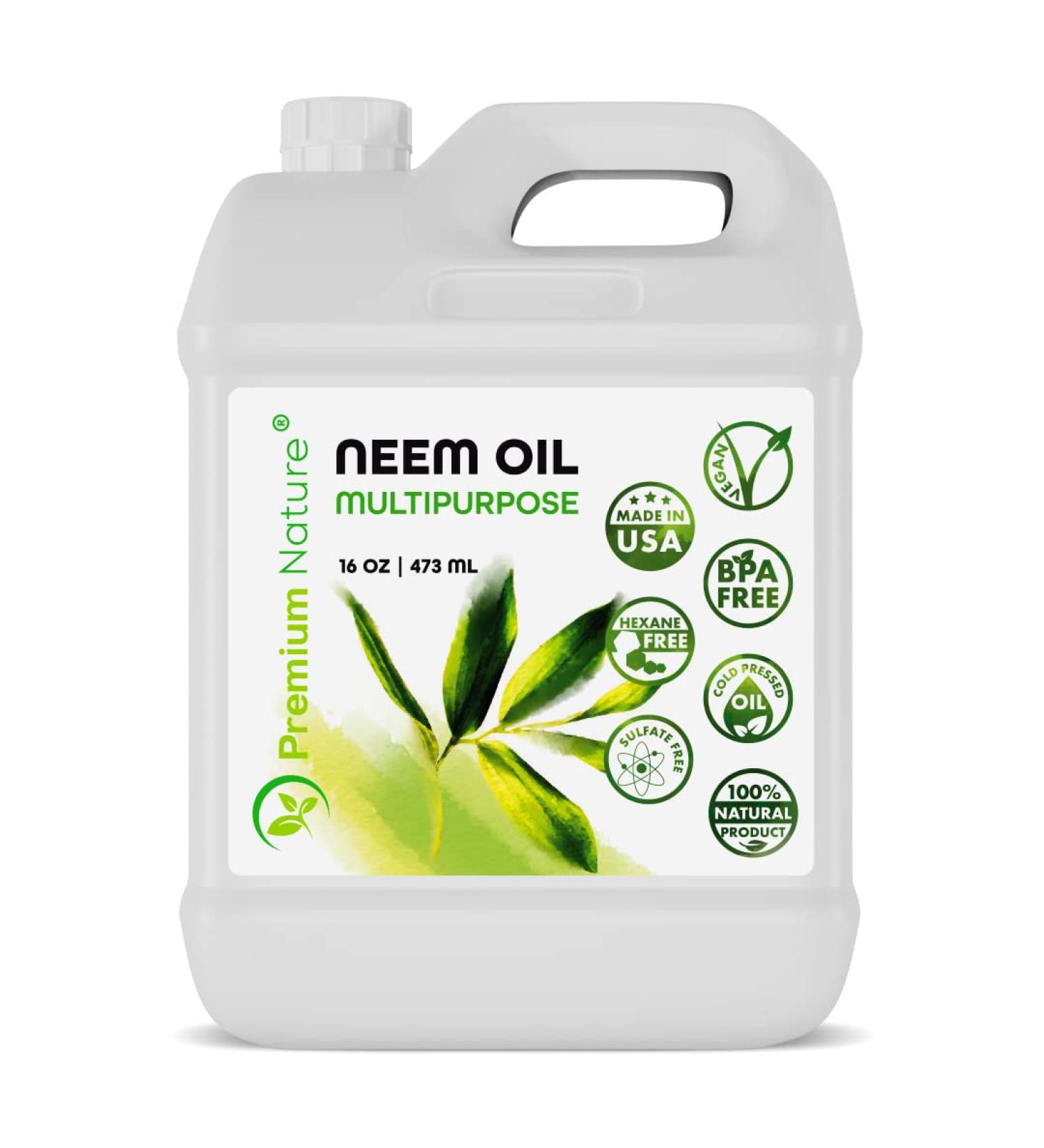 Pure Neem Oil 16 oz Spray for Indoor & Outdoor Plants, Skin, and Hair - Cold Pressed, Unrefined, Organic Neem Cake - Buy Online on GoSupps.com