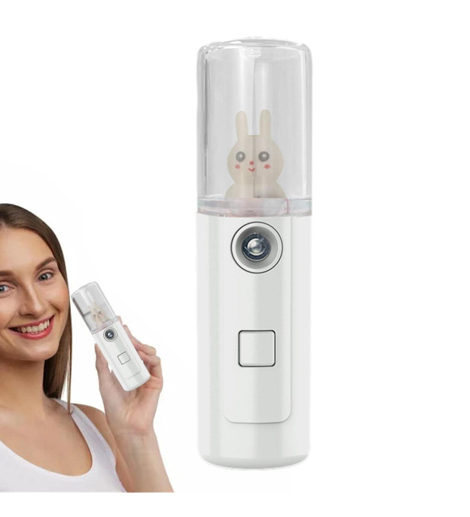 Nano Mister Handy Portable Handy Nano Mister Sprayer | USB Rechargeable Facial Vaporizer for Eyelash Extensions Skin Care Face & Facial Hydration Hulzogul L8-white Bunny - Buy Online on GoSupps.com