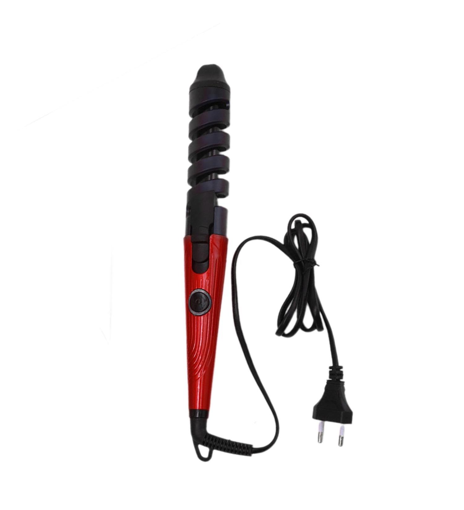 Hair Curling Wand | Portable Curling Wand Hair Straightener and Curler 2 in 1 Automatic Hair Curler Curling Wand for Girls and Women Red US - Buy Online on GoSupps.com
