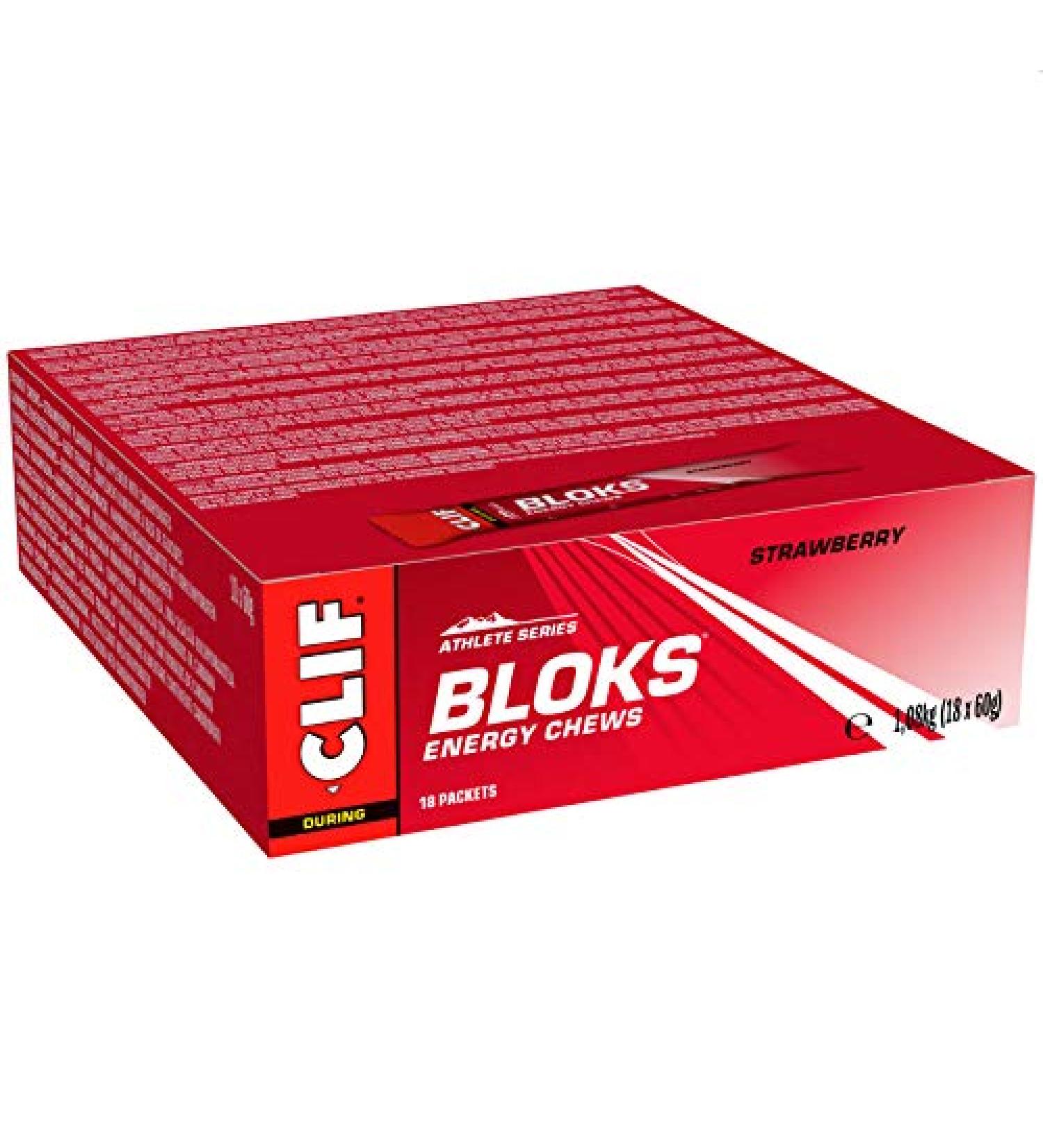 CLIF SHOT Bloks Strawberry Pack of 18 pieces the optimal addition to performanceenhancing sports nutrition