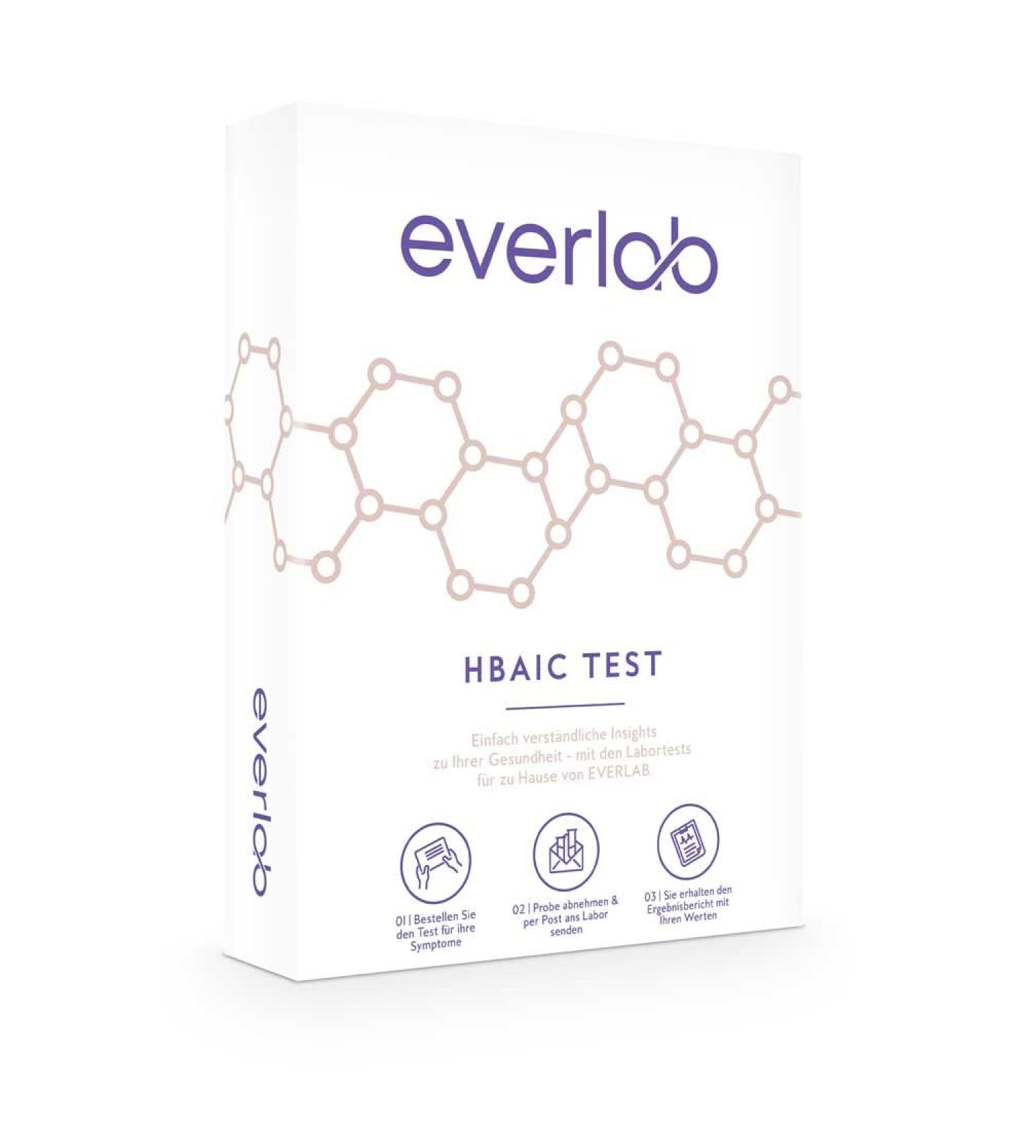EVERLAB HbA1C Test - Quick Home Diabetes Screening | Easy Long-Term Blood Sugar Monitoring - Buy Online on GoSupps.com