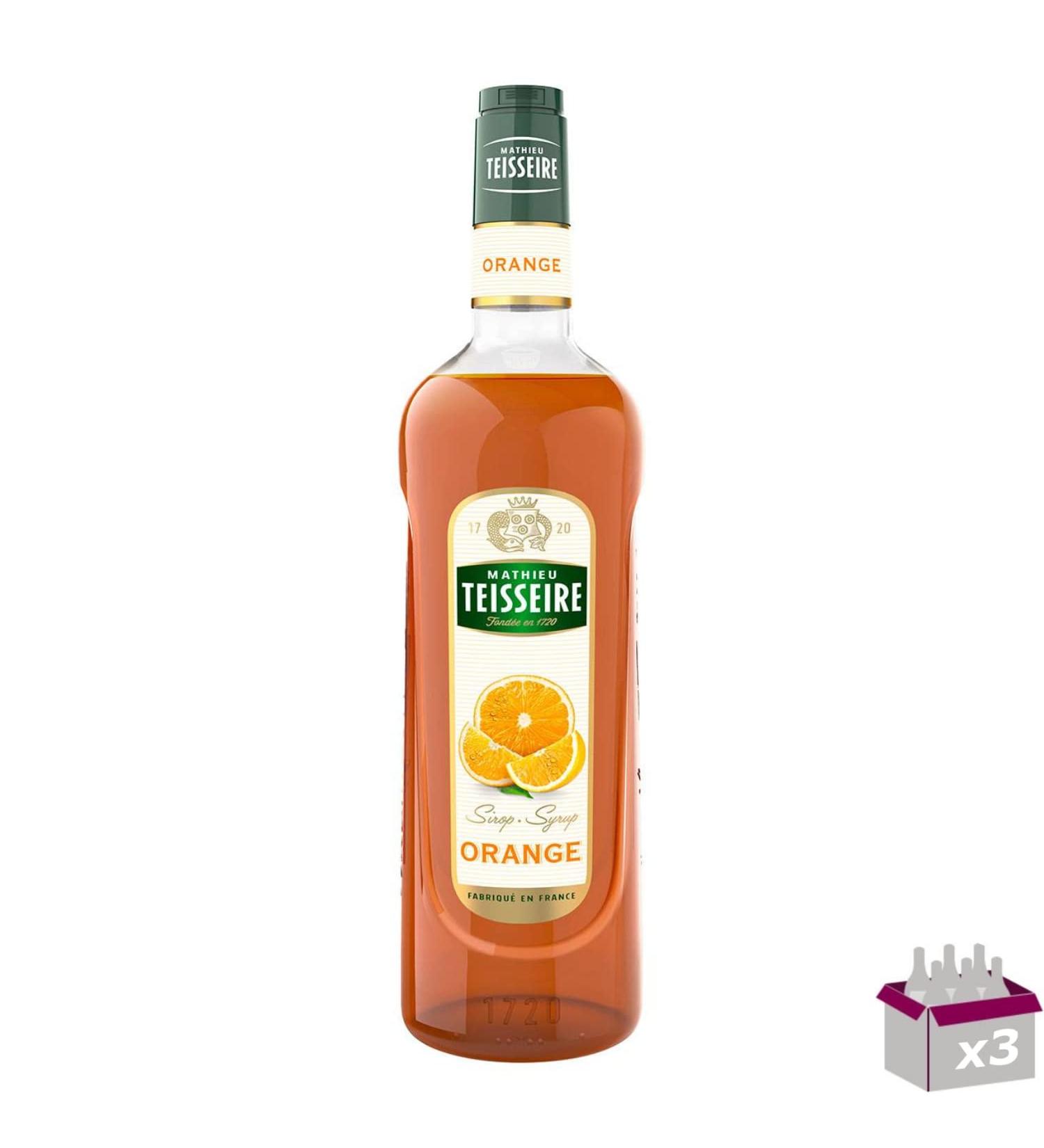 Pack of 3 - TEISSEIRE - Orange Syrup - 1L