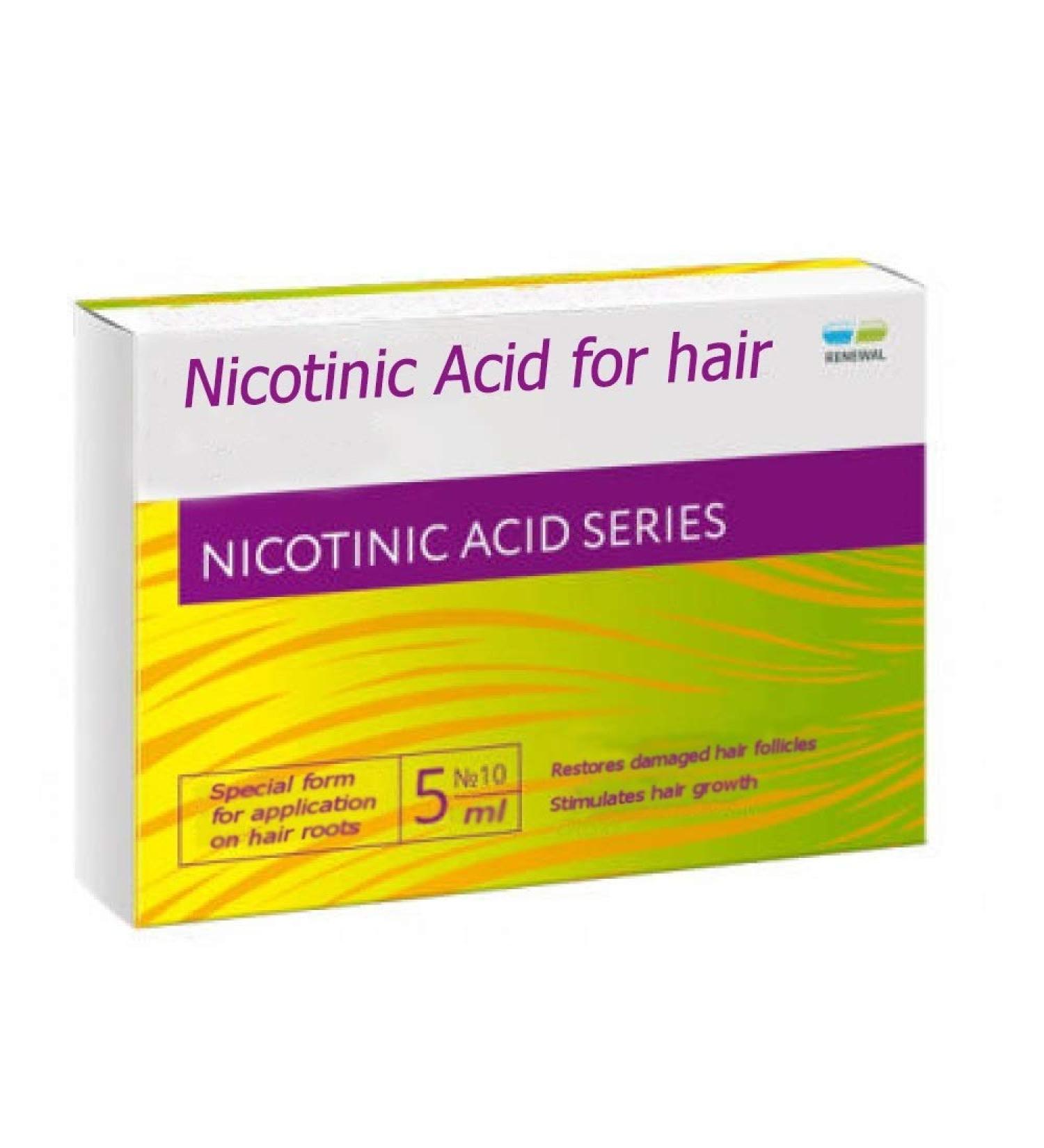 Nicotinic Acid for Hair - 10 Ampules x 5ml | Vitamin B3 Niacin for Stronger Hair & Enhanced Hair Growth - Buy Online on GoSupps.com