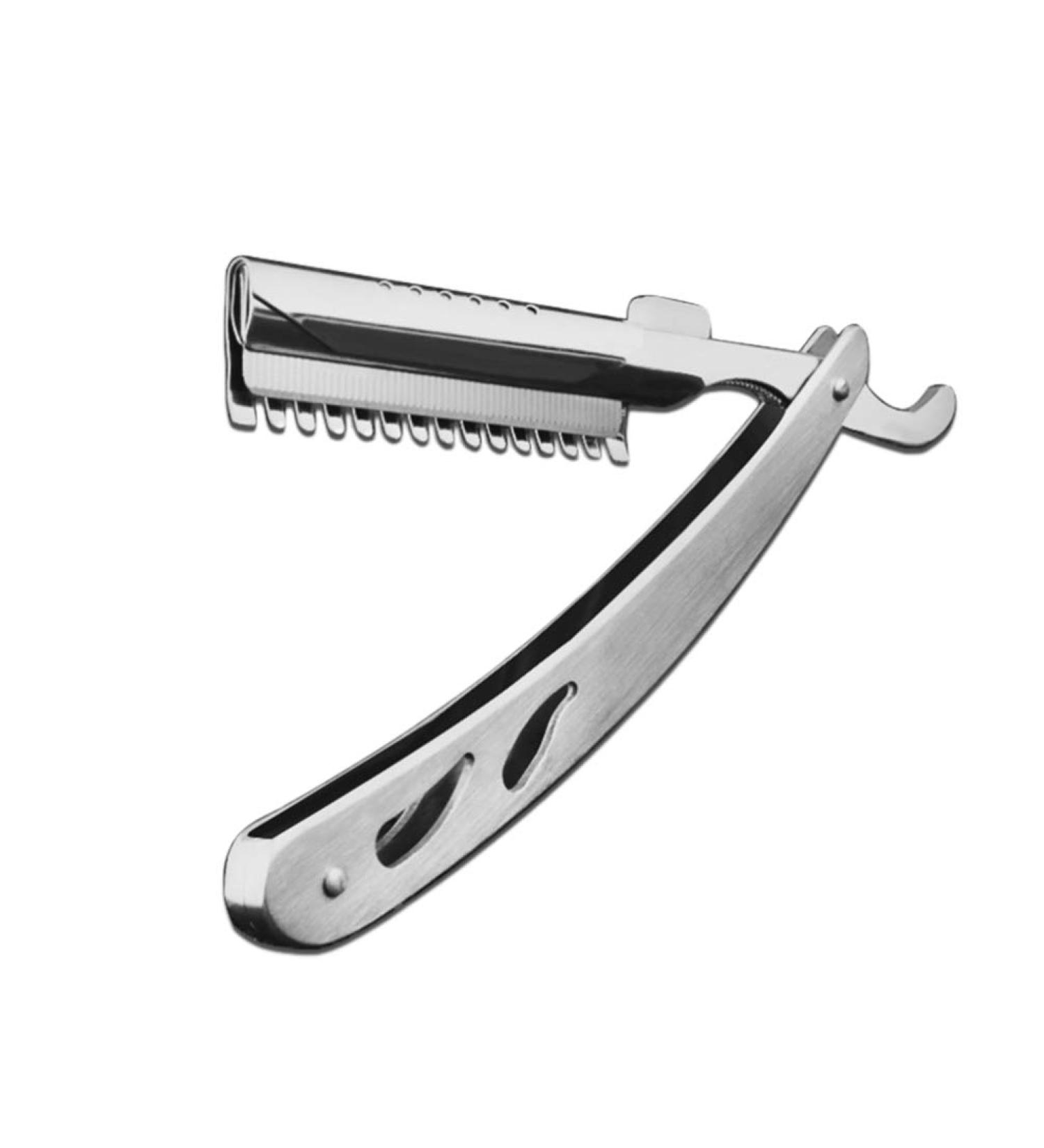 Minkissy Man Folding Razor - Vintage Straight Edge Razor with Interchangeable Blades for Eyebrow Shaping & Hair Clipping - Rustproof Steel - Buy Online on GoSupps.com