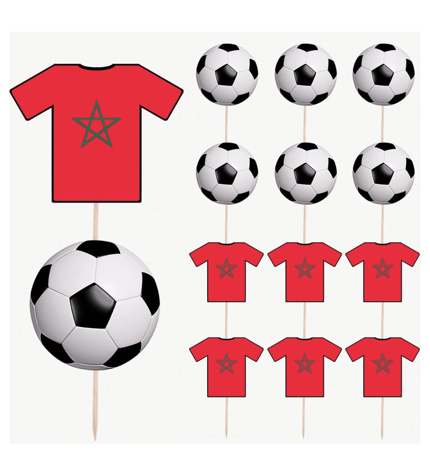 Morocco Football Party Food & Cupcakes Picks Decorations Toppers World Cup 2022 (pack of 14) - Buy Online on GoSupps.com