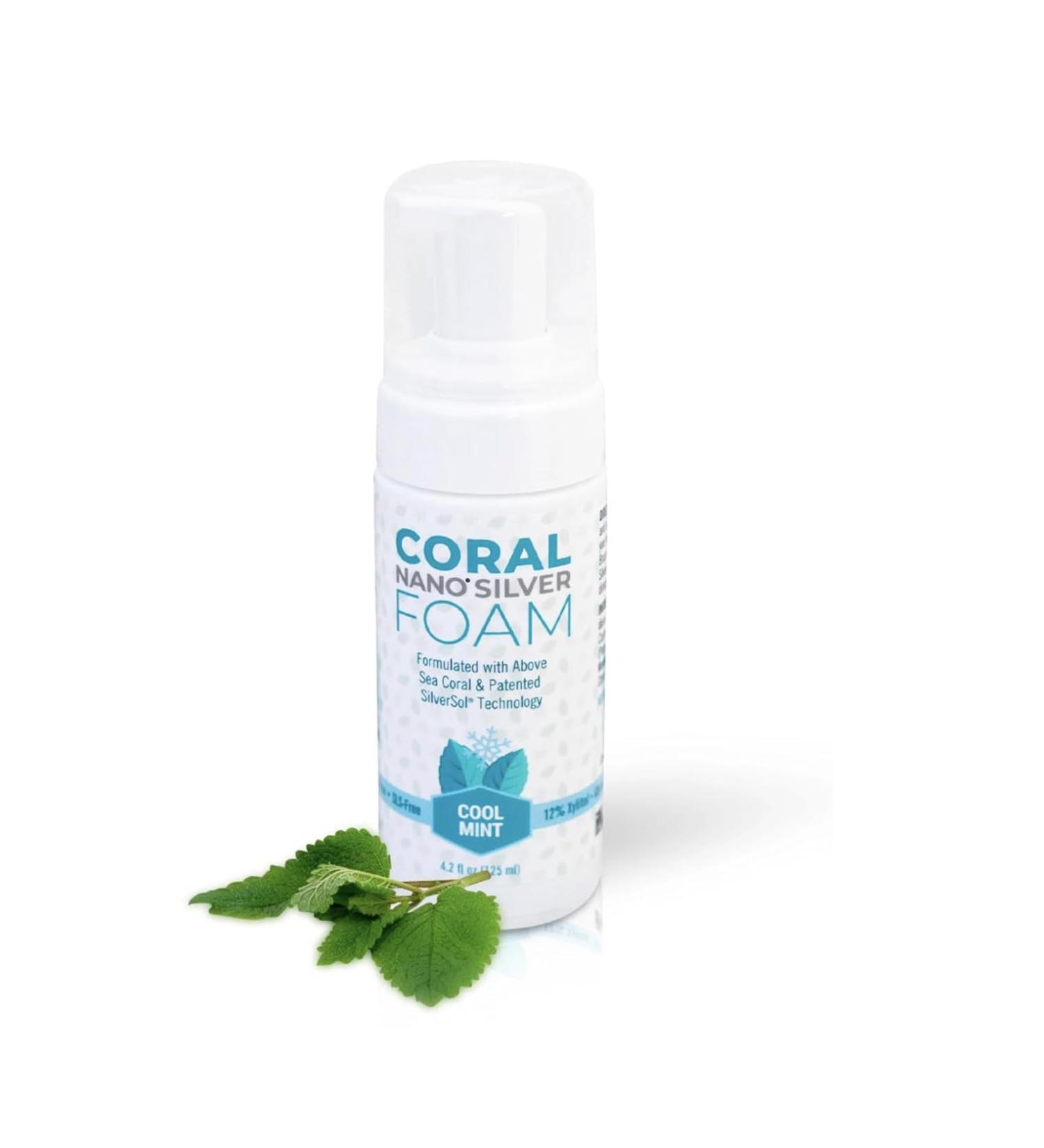 Coral Nano Silver Foaming Toothpaste Fluoride Free Natural Remineralizing Tooth Foam Whitening SLS & Glycerin Free with Xylitol & Coral Calcium Mint Flavor (4oz 3-Month Supply) Mint 4.2 Ounce (Pack of 1) - Buy Online on GoSupps.com