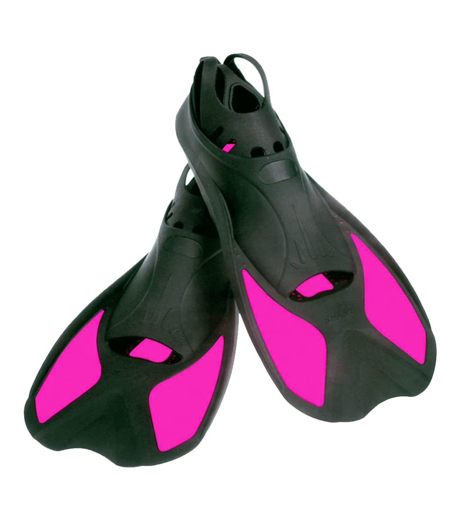 Comfecto Swimming Fins - X-Small Short Floating Training Fins for Kids and Adults in Rose Red - Ideal for Swimming, Diving, Snorkeling & Watersports - Buy Online on GoSupps.com