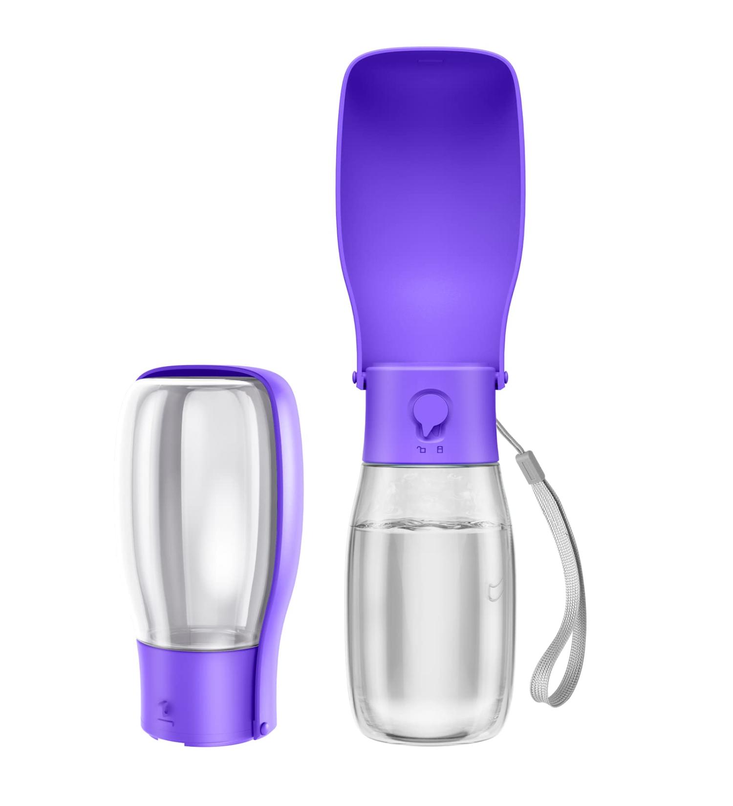 Peteast Foldable Dog Drinking Bottle | Dishwasher-Safe | Portable & Exhaustion-Proof for Hiking | Perfect for Dogs & Cats - Roland Purple - Buy Online on GoSupps.com