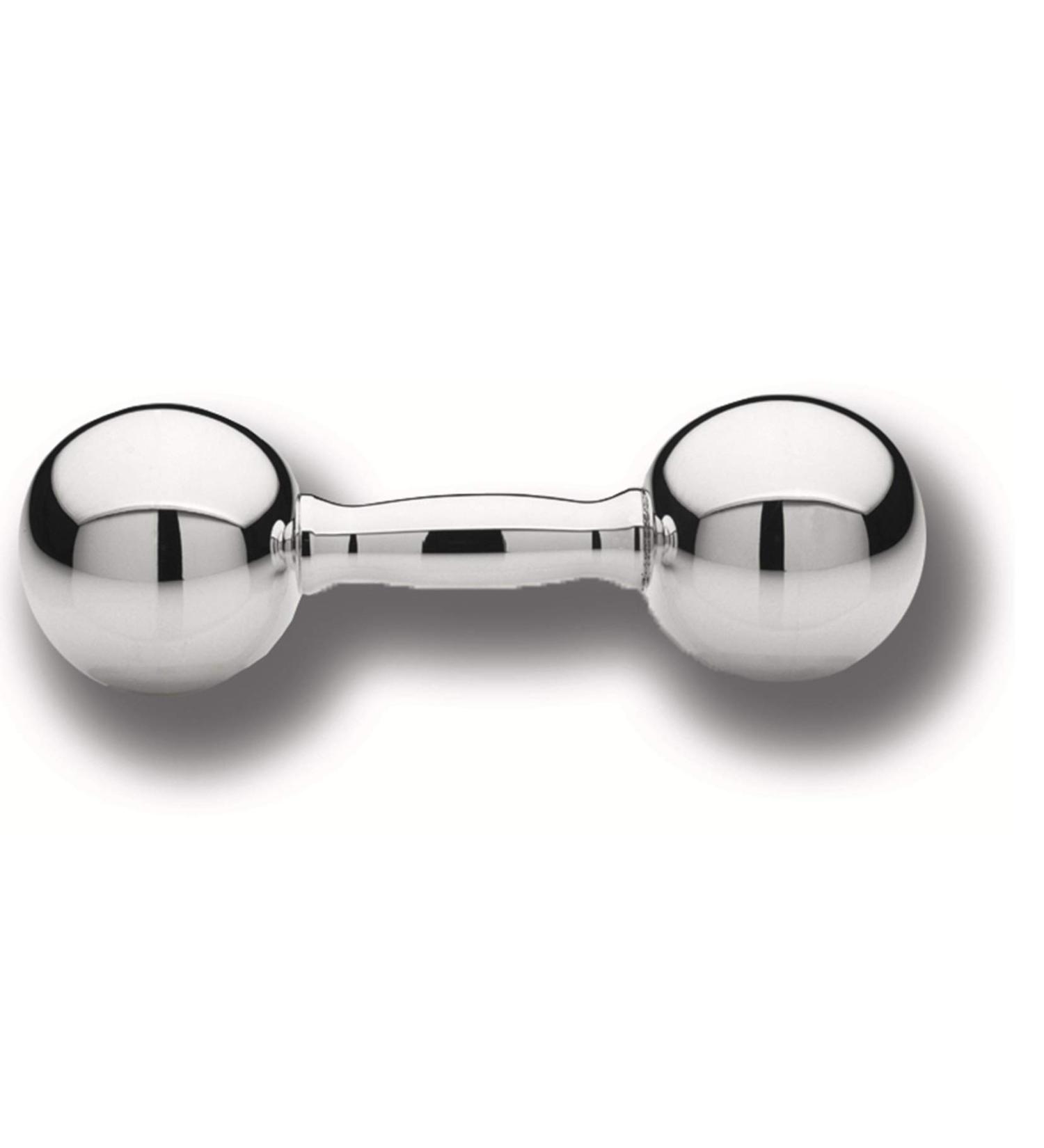 Cunill .925 Sterling Silver Dumbbell Rattle - 3.5 Length - Buy Online on GoSupps.com
