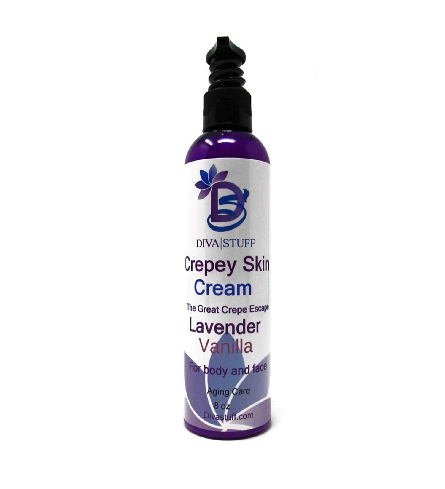 Diva Stuff Crepey Skin Body & Face Cream - Hyaluronic Acid & AHA for Dry Skin | Lavender Vanilla | 8oz | Made in the USA - Shop Internationally - Buy Online on GoSupps.com
