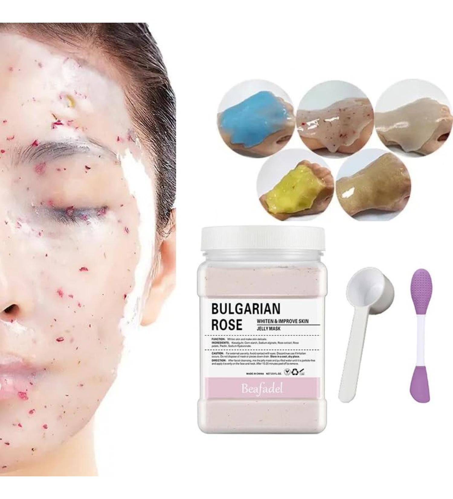 Professional Hydrating Jelly Mask Powder | Hyaluronic Acid Peel Off Face Mask with Silicone Brush | 23 Fl Oz Collagen for Spa Quality Skincare - Buy Online on GoSupps.com