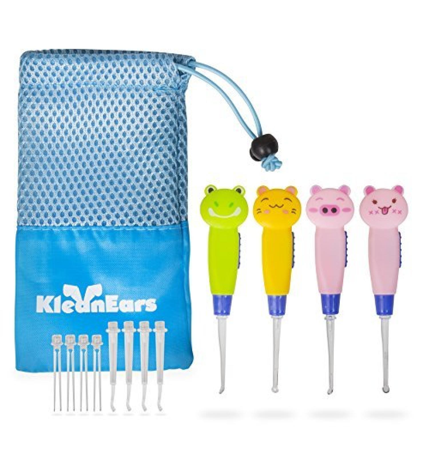 KleanEars Kids Earwax Remover Tool - Baby Safe 4 Pcs with LED Lighting for Gentle Ear Cleaning - Buy Online on GoSupps.com