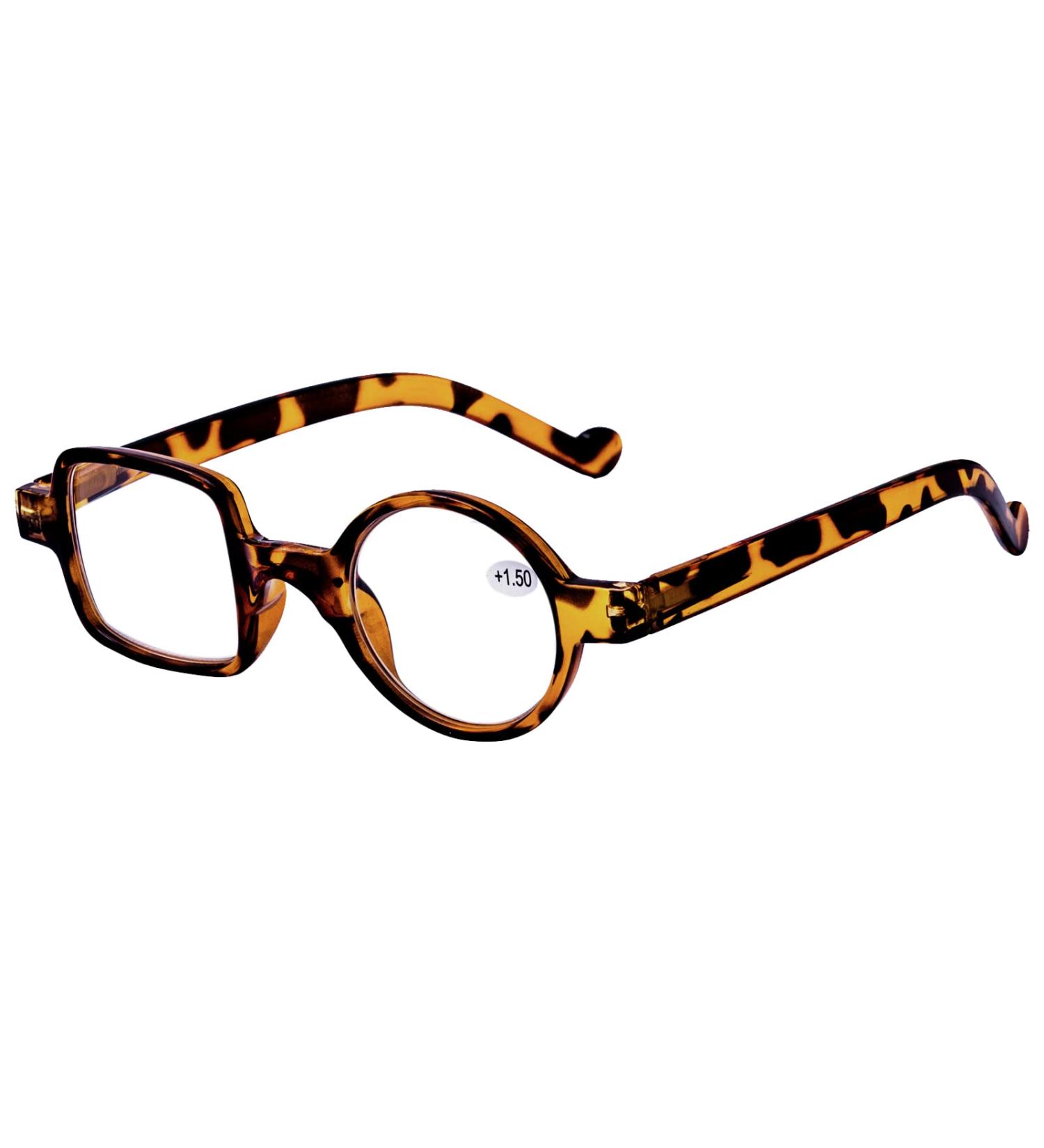 Kodilin Round Square Reading Glasses for Men & Women | Anti-Blue Light Spring Hinge 1.0-3.5 Strength | Ideal for Computers & Gaming - Buy Online on GoSupps.com