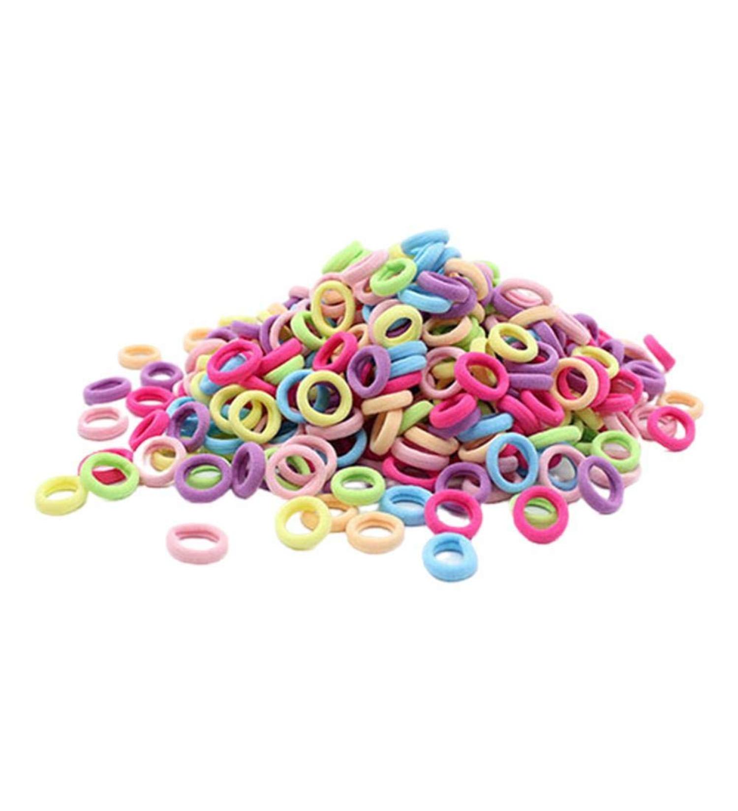 100Pcs baby hair tie colored small elastic hair tie rack hair rope rings ponytail holders hair jewelry for children girls color 7