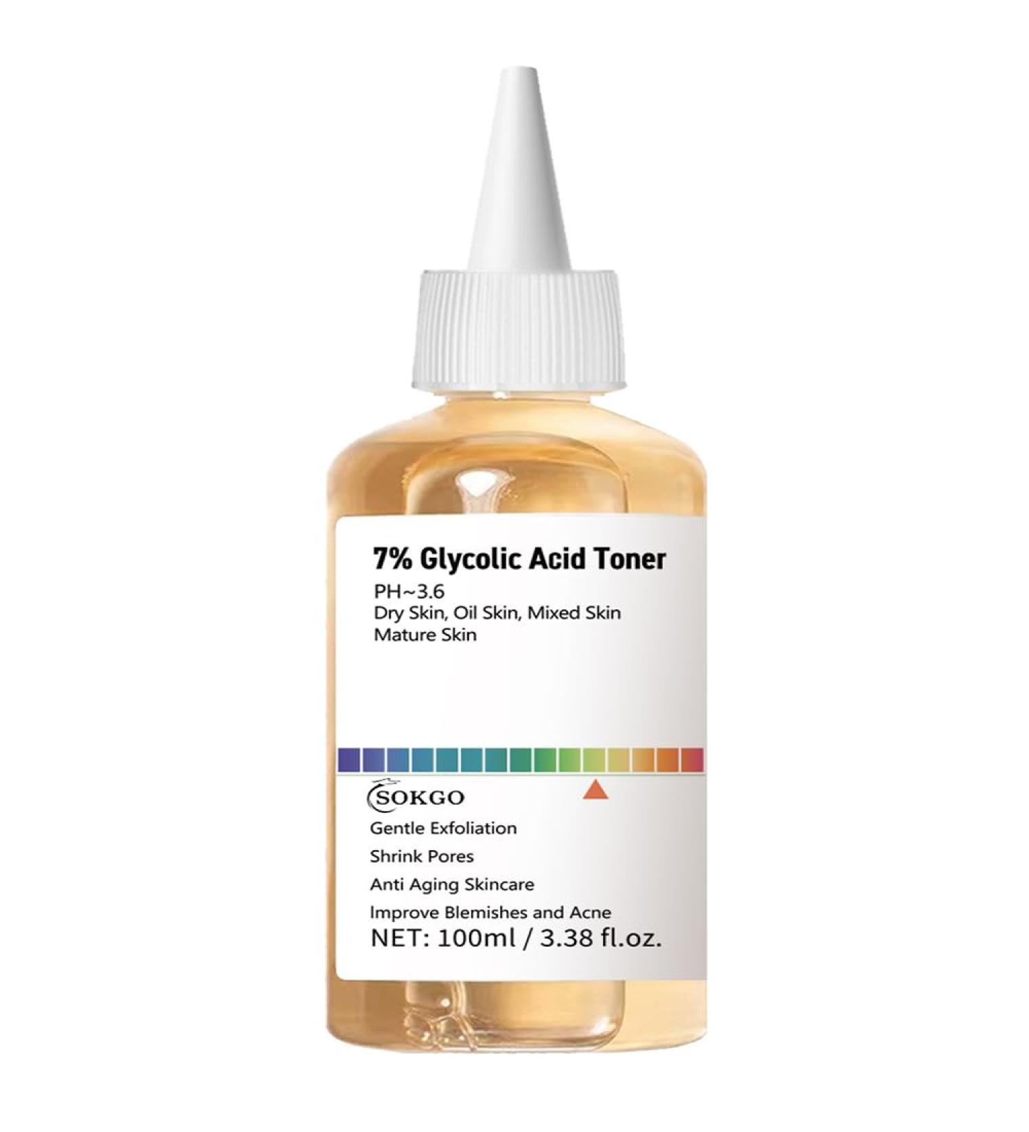 7% Glycolic Acid Exfoliating Toner Exfoliating Facial Toner Pore Minimizing Toner Smooth Skin Even Tone Hydrating Formula 3.38 Fl Oz (Pack of 1) - Buy Online on GoSupps.com