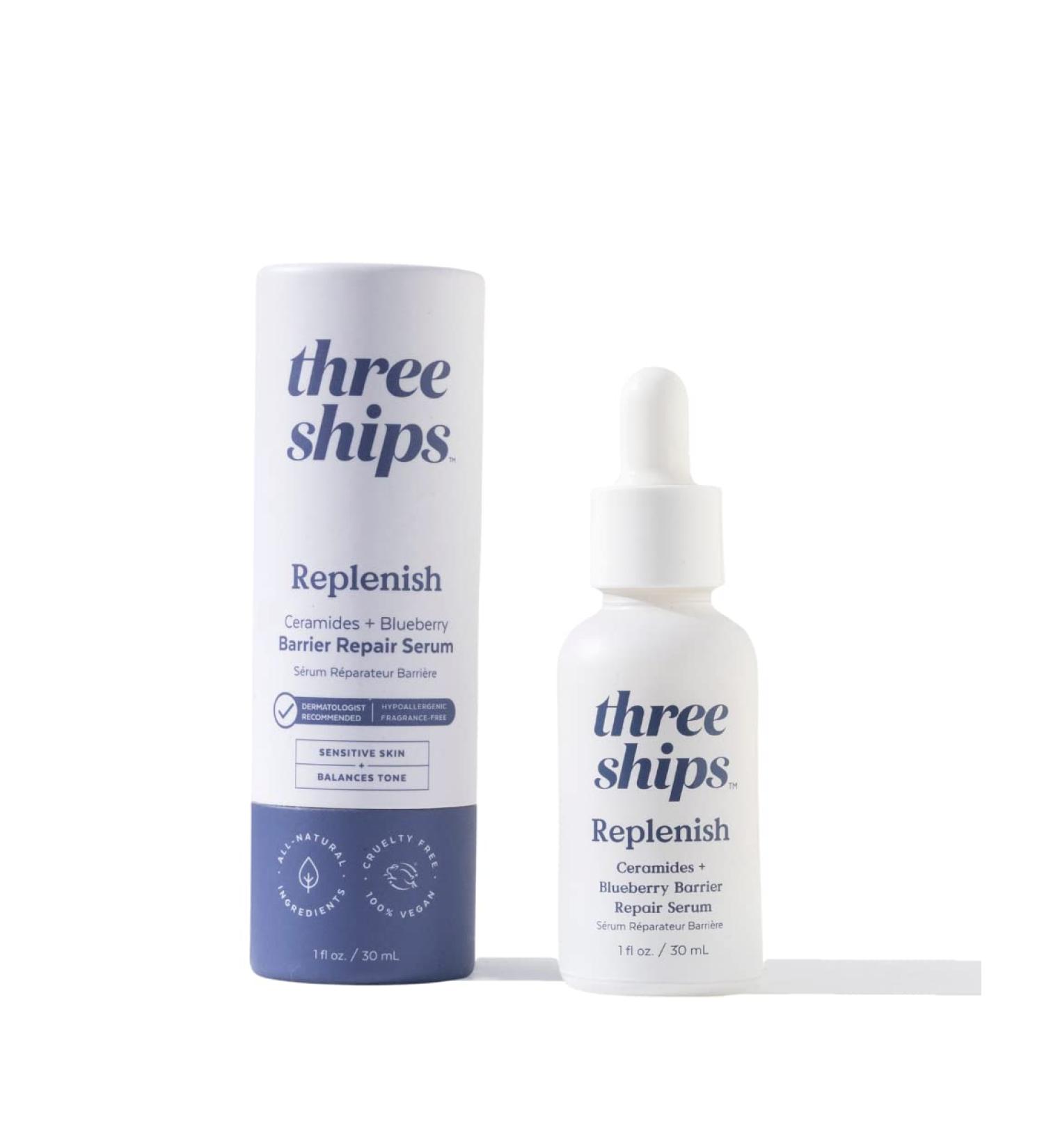 Buy Three Ships Replenish Ceramides Blueberry Barrier Repair Serum 30 ML - Hydrating Skincare for All Skin Types - International Shipping Available - Buy Online on GoSupps.com