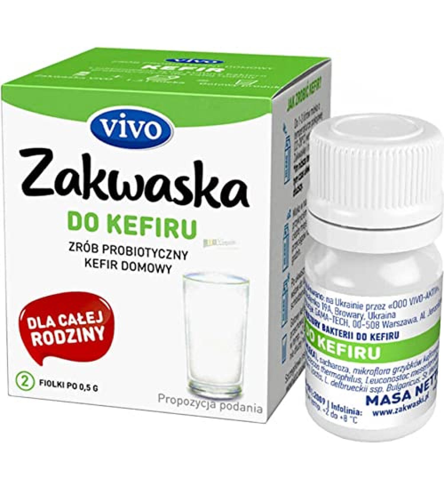 VIVO homemade kefir live bacterial cultures probiotic packaging 2 x 0 5g ZAKWASKI
