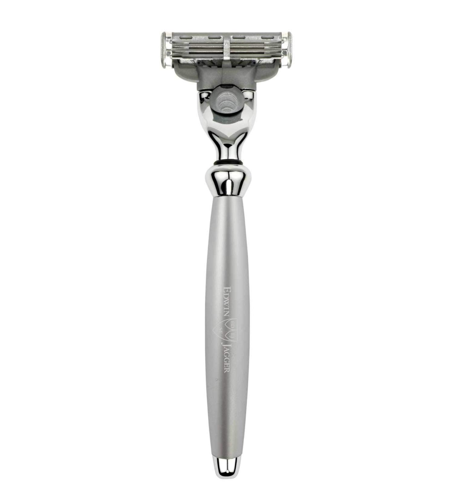 Edwin Jagger Bulbous Chrome Handle for Gillette Mach3 Razor - Premium Shaving Accessory for a Luxurious Experience - Buy Online on GoSupps.com