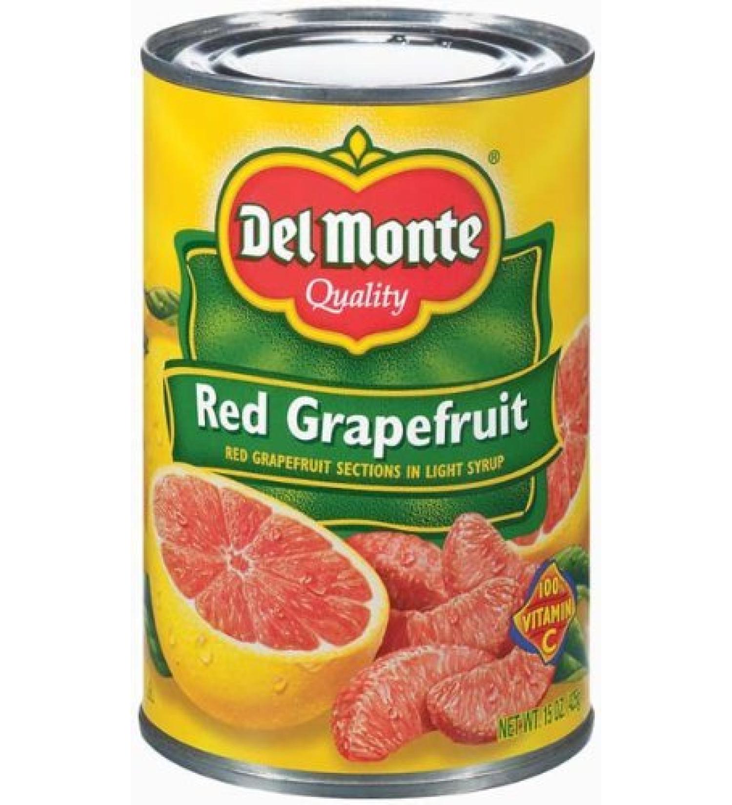 Del Monte Red Grapefruit Sections in Light Syrup 15oz Can (Pack of 6)