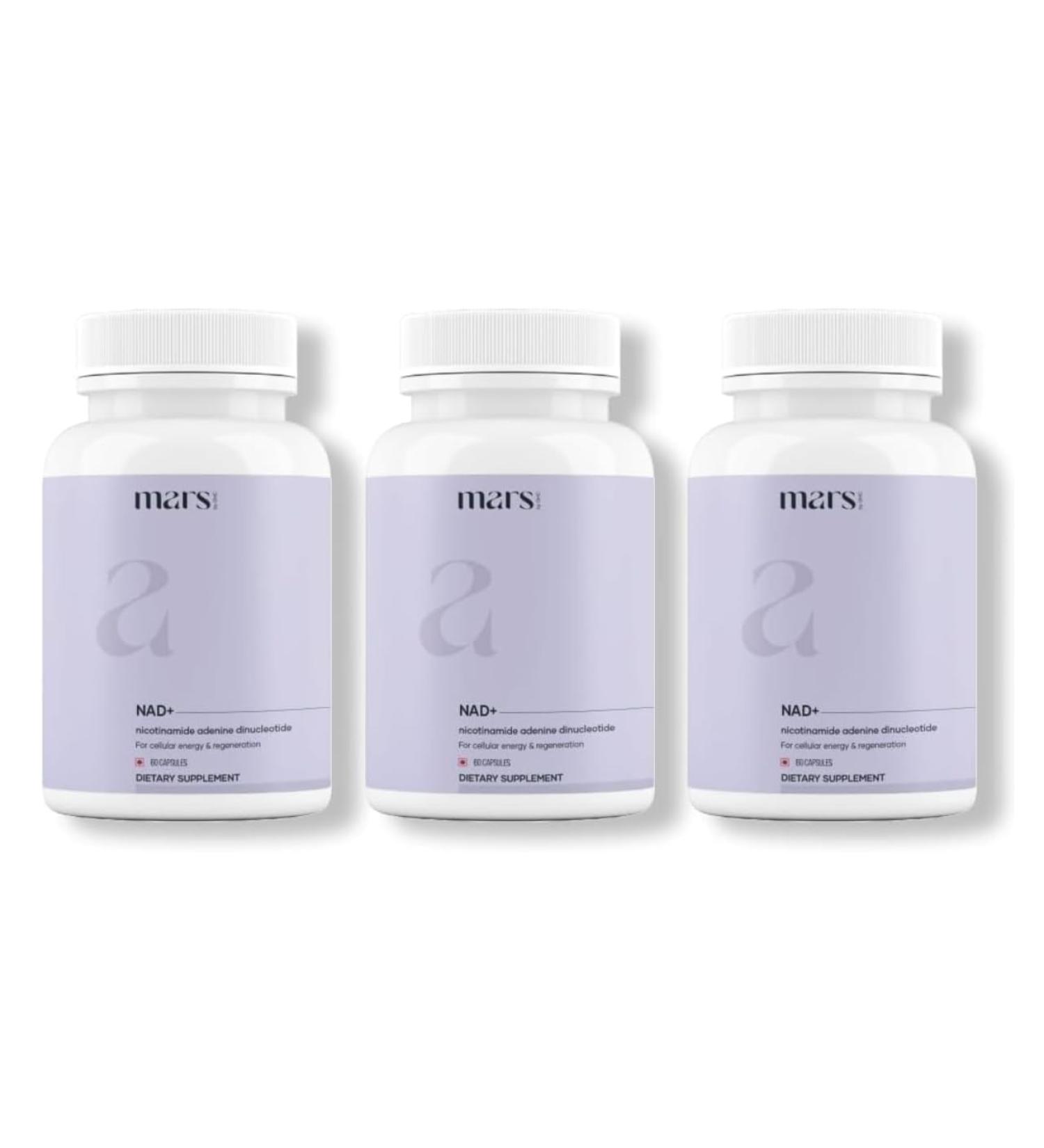 mars by GHC NAD+ Capsules with NR & Vitamin B3 | Cellular Energy Brain Health & Resilience Support | Pack of 3 | 180 Capsules - Buy Online on GoSupps.com