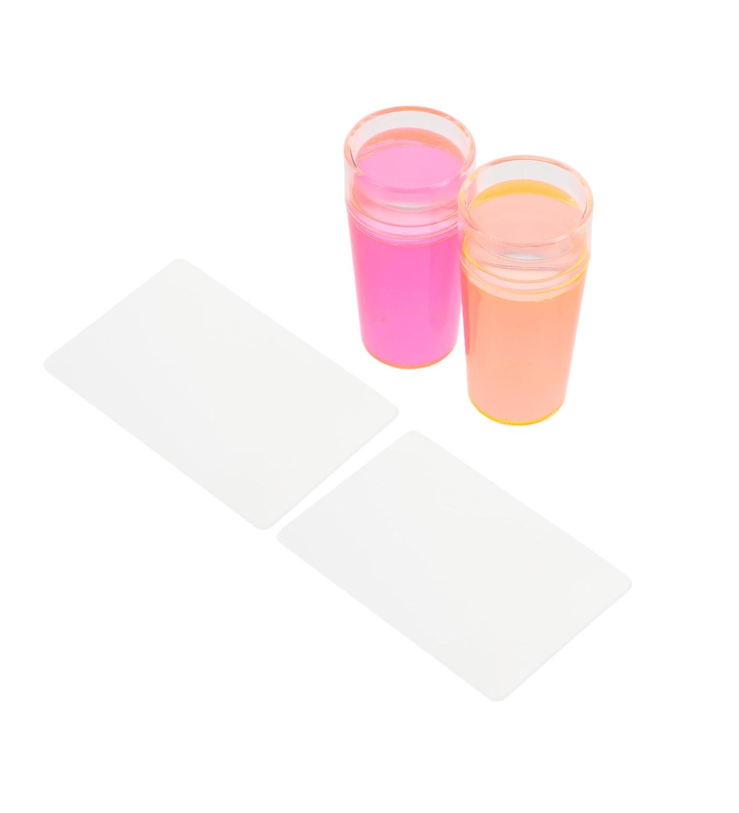 Healeved 2sets Nail Stamp Set Nail Art Pegboard Accessories Nail Polish Stampers Manicure Stamper Nail Beauty Tool Nail Accessories French Nail Stamper Clear Silica Gel Girl Scraping Board 3x3cm As Shown - Buy Online on GoSupps.com