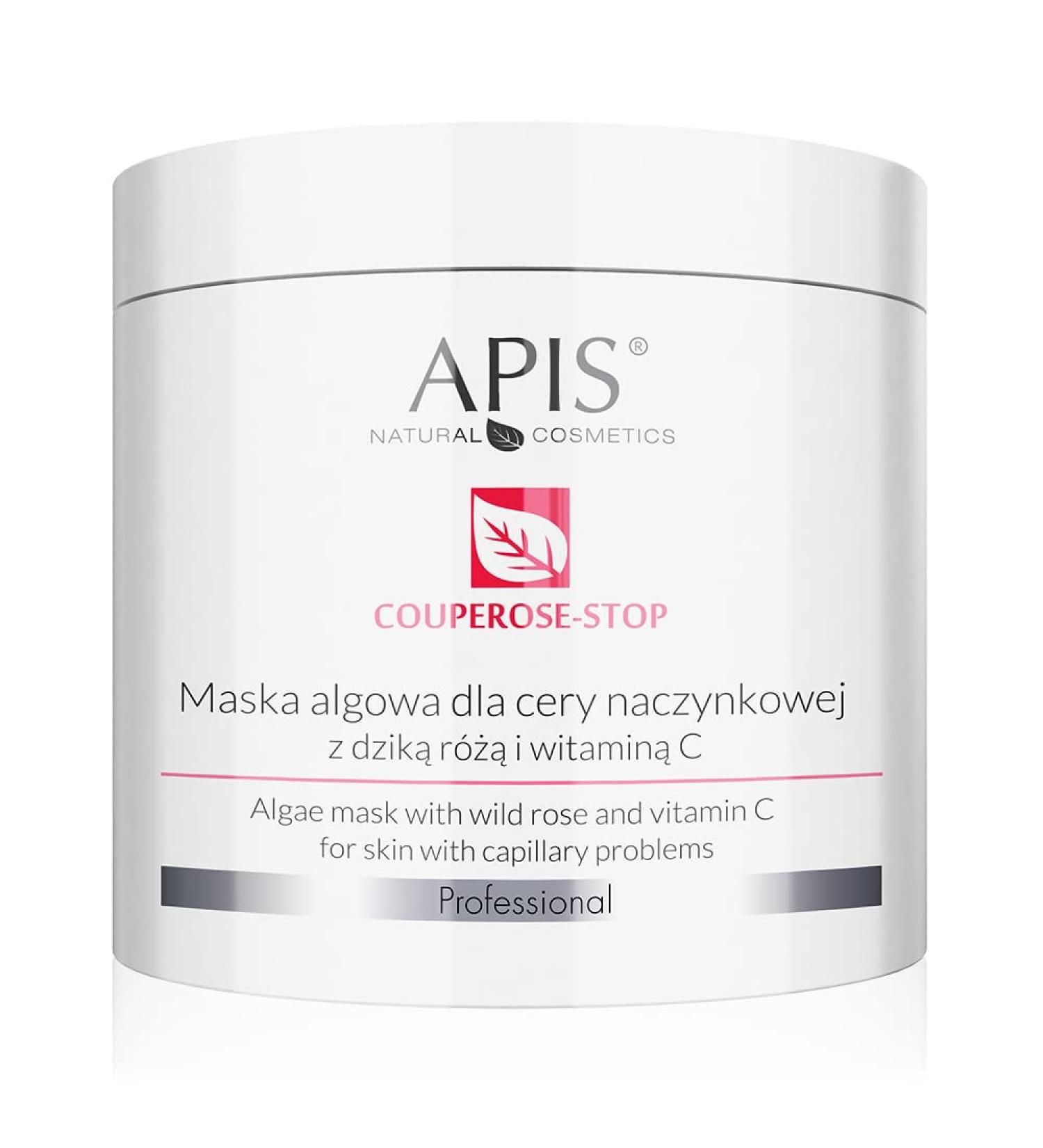 Apis Algae Mask Cuperose-Stop - Vitamin C & Wildrose for Sensitive Couperose-Prone Skin | Calms Redness Strengthens Vessels - 200g - Buy Online on GoSupps.com