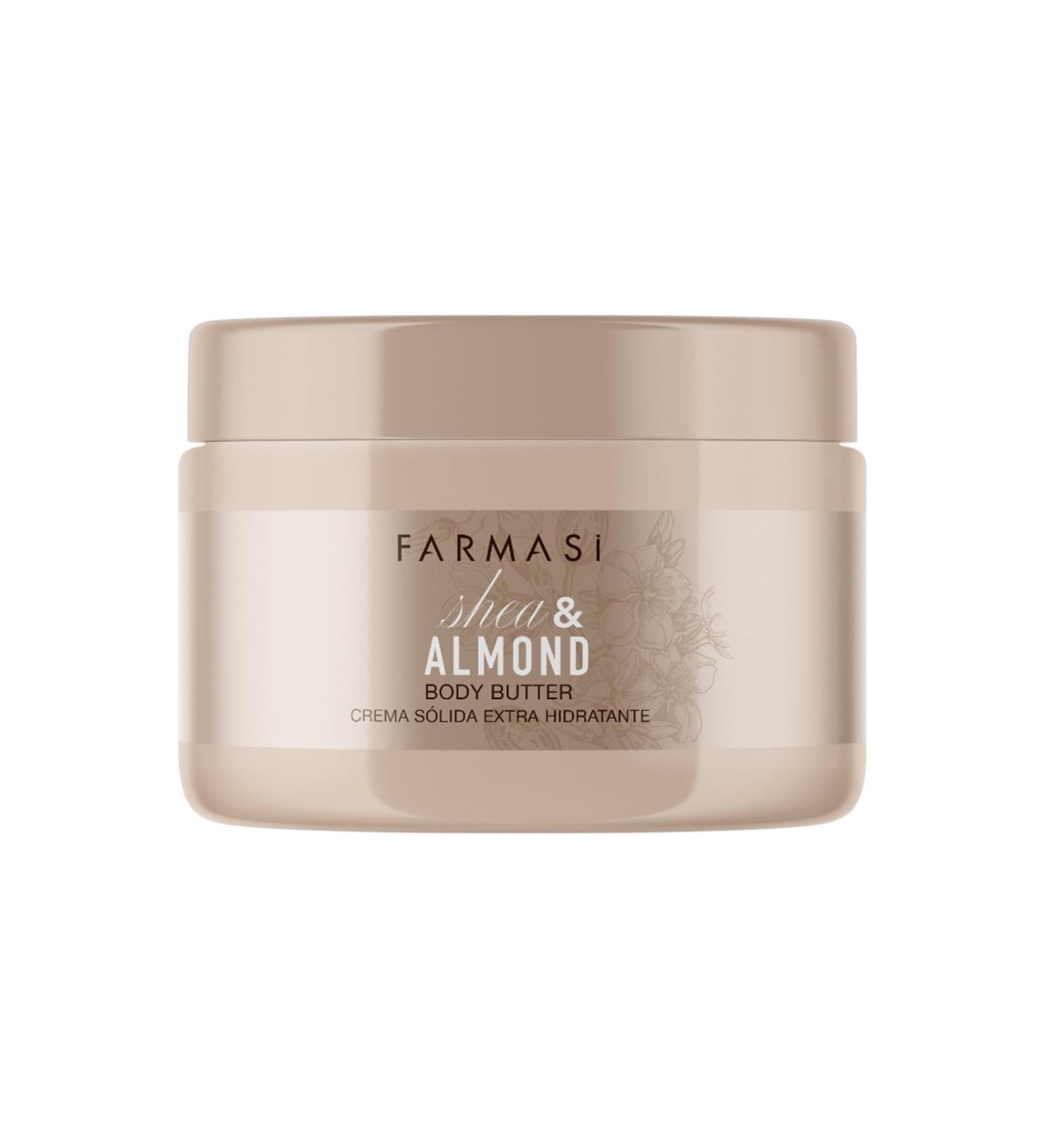 FARMASi Shea & Almond Body Butter 250ml / 8.45fl.oz Ultra-Rich Moisturizing Body Cream with Natural Shea Butter and Sweet Almond Oil for Dry Skin Nourishing Smooth Soft Skin Daily Body Moisturizer