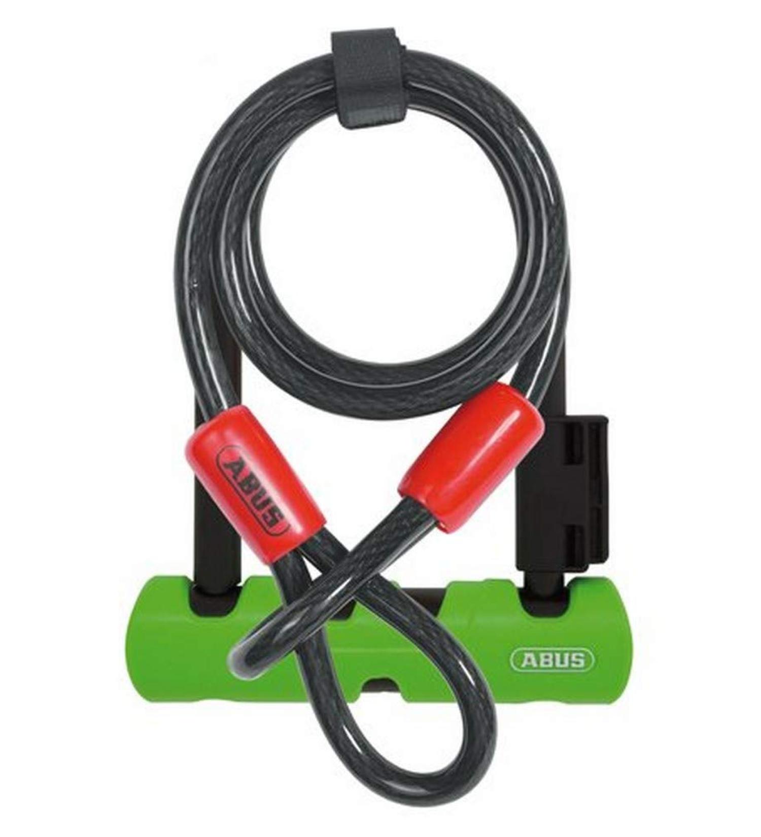 Buy Abus Iron Lock Ultra 410 + SH34 Holder + Fuse Cable Cobra 10/120 - Secure Bicycle Lock with Round Bracket - Security Level 8 - Black/Green - 18 cm | International Shipping Available - Buy Online on GoSupps.com