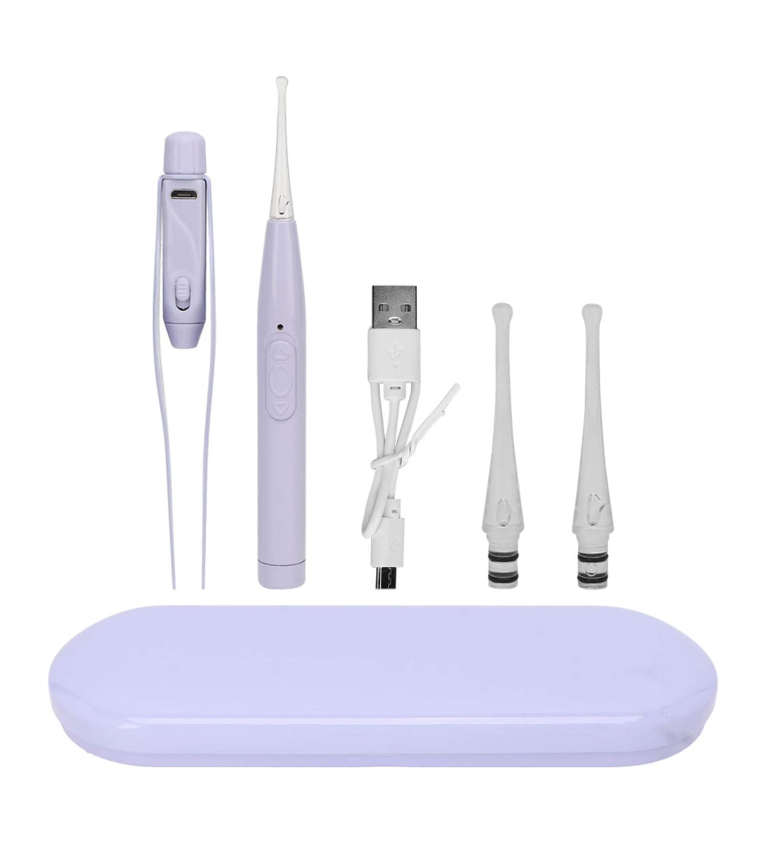 USB Rechargeable Ear Wax Removal Kit with LED Light - Safe and Gentle Ear Cleaner for Baby Kids - Purple - Buy Online on GoSupps.com