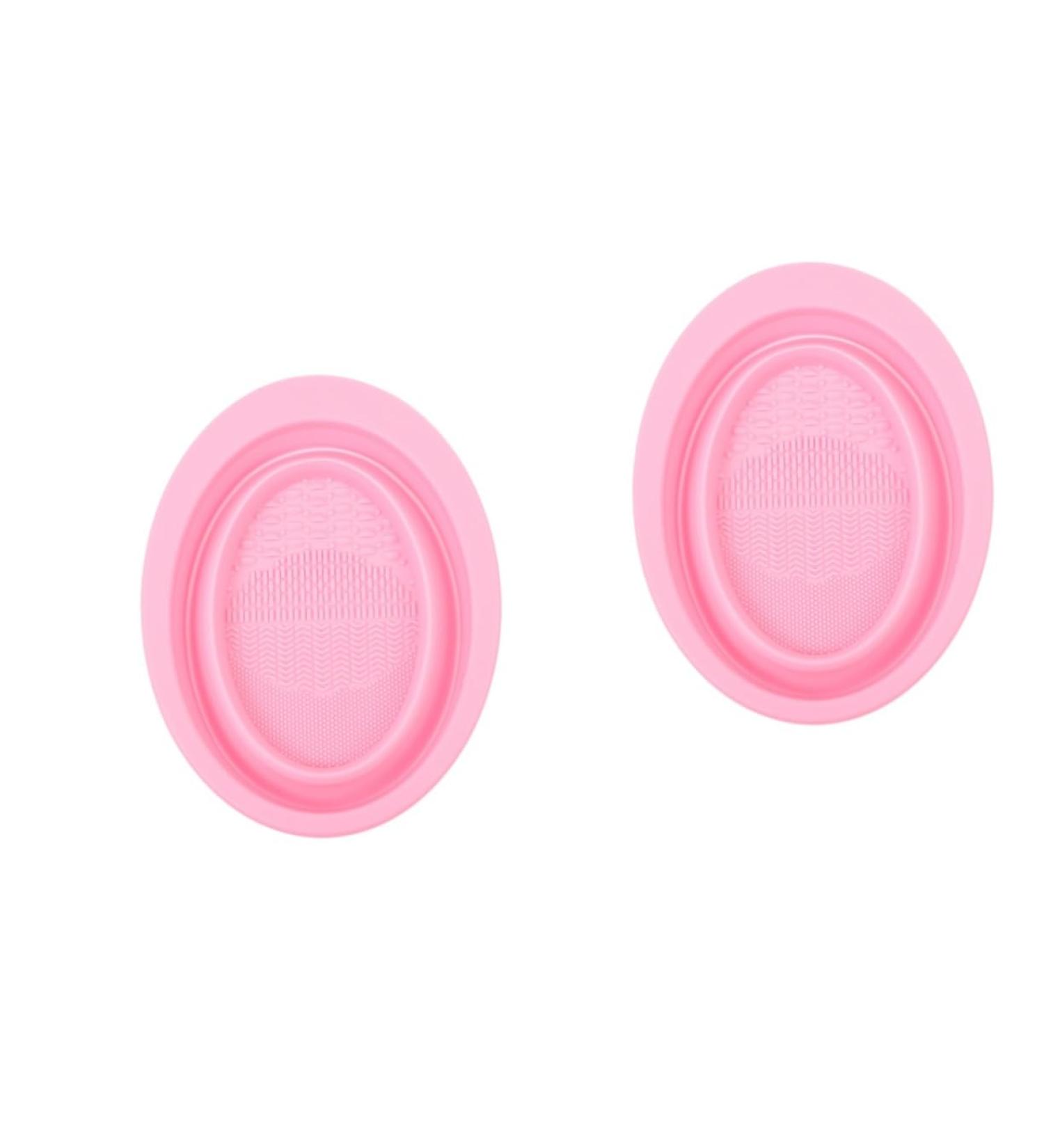 Mipcase 2pcs Cleaning Pad Makeup Brush Scrubber Bowl Beauty Tools Cleaning Scrubber Makeup Brush Scrubber Mat Silicone Makeup Brush Scrubber Folding Tool Cleaner Pink Silica Gel Cosmetic - Buy Online on GoSupps.com