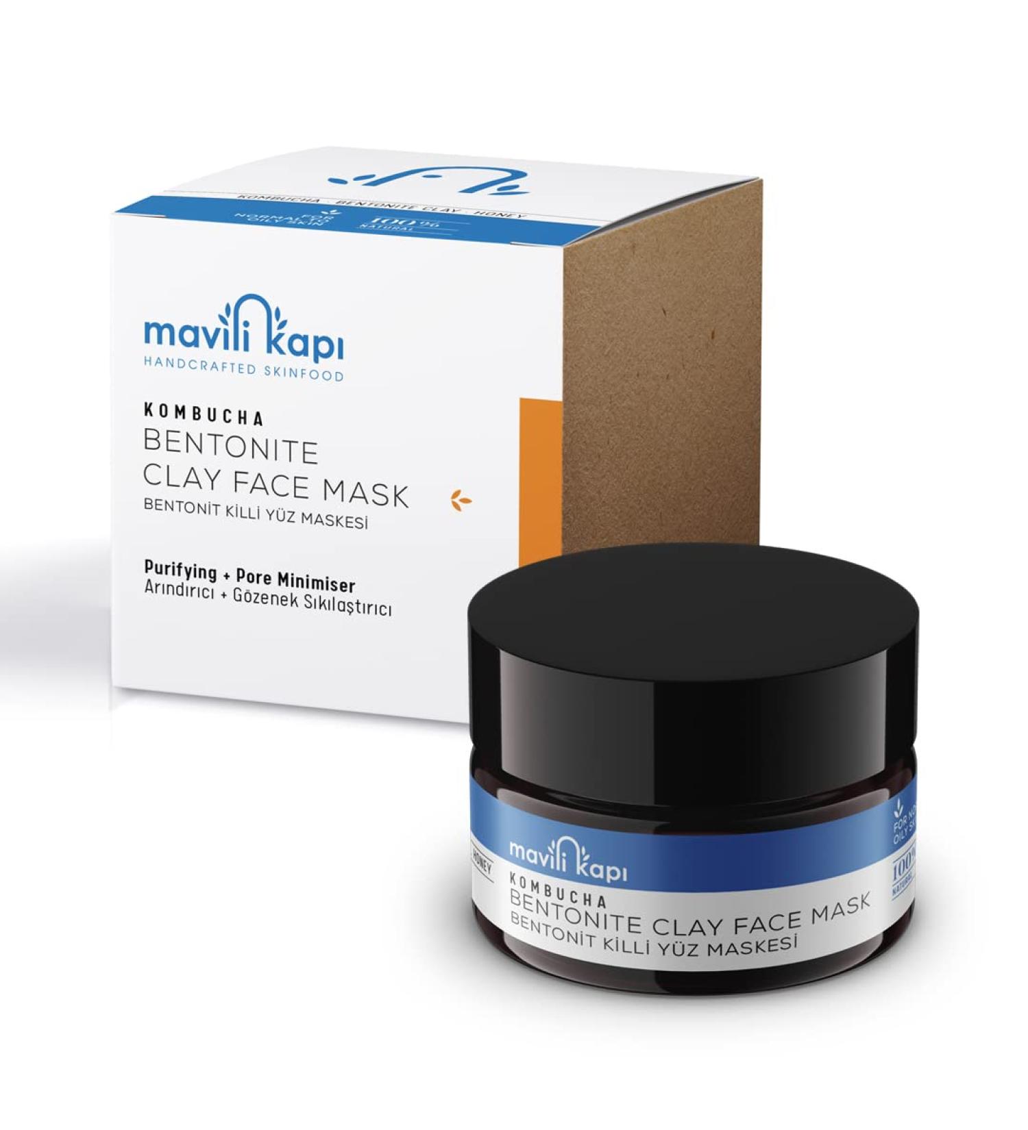 Buy Mavili Kap Kombucha & Bentonite Clay Facial Mask 100% Natural Purifying Anti-Acne Deep Detox for All Skin Types - 50ml - Buy Online on GoSupps.com