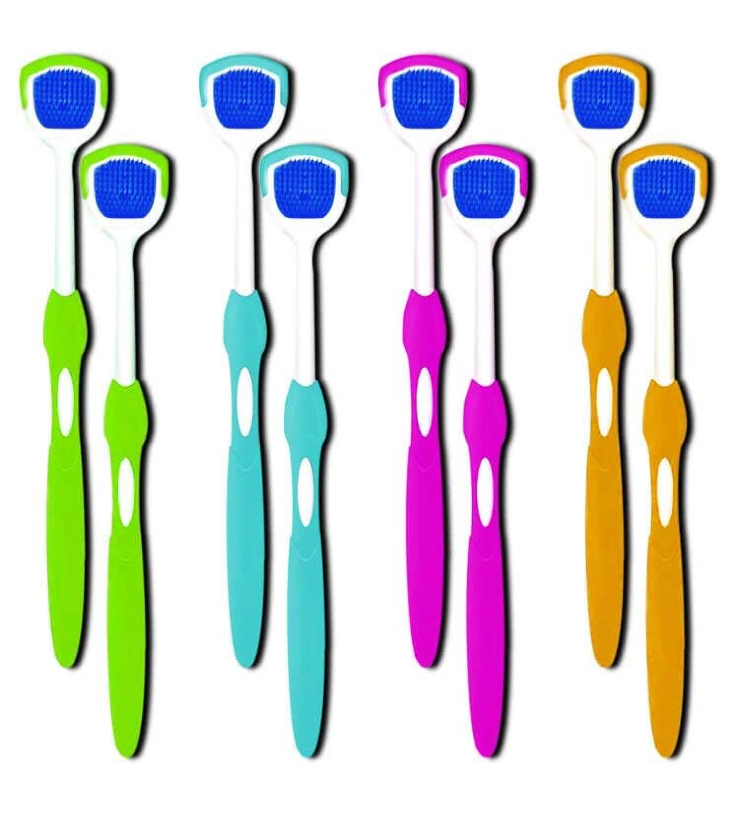 JumpyFire 8 Pcs Colorful Tongue Scraper Set - 100% BPA Free Cleaner for Adults and Kids | Reduce Bad Breath, Improve Oral Health - Buy Online on GoSupps.com