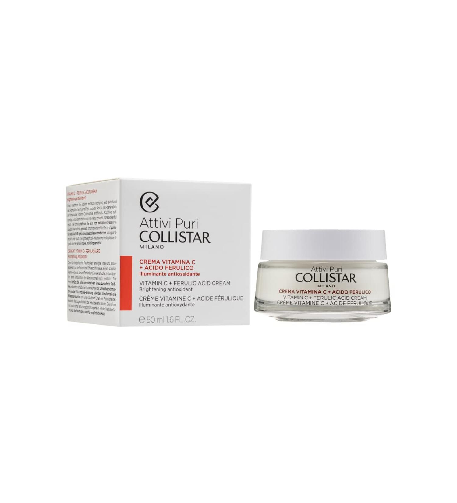 Buy Collistar Attivi Puri Vitamin C & Ferulic Acid Cream - Antioxidant Moisturising Face Cream for Brightening & Protection 50ml - Ideal for All Skin Types - International Shipping Available - Buy Online on GoSupps.com