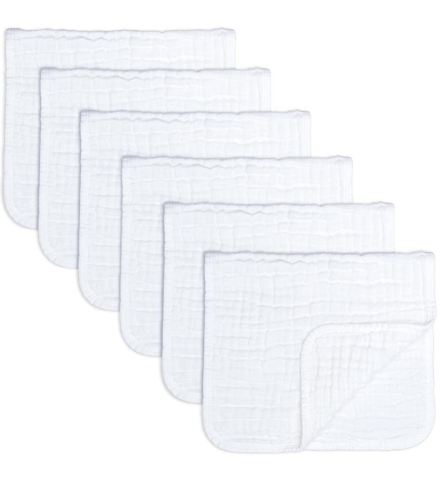 Comfy Cubs 100% Cotton Muslin Spit Towels - Large 6-Pack Extra Absorbent & Soft Hand Washcloths for Babies - Buy Online on GoSupps.com
