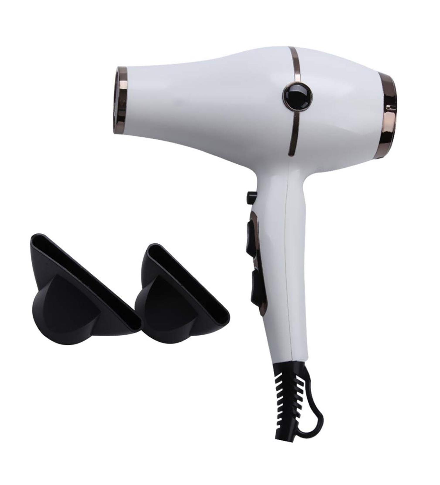 1800W Professional Hair Dryer Powerful Hairdryers with 2 Nozzles Lightweight Blow Dryer Fast Dry 2 Speed 3 Heat Cool Shot Setting Long Cable AC Motor Fast Drying Time and Frizz Free Shine White Small - Buy Online on GoSupps.com