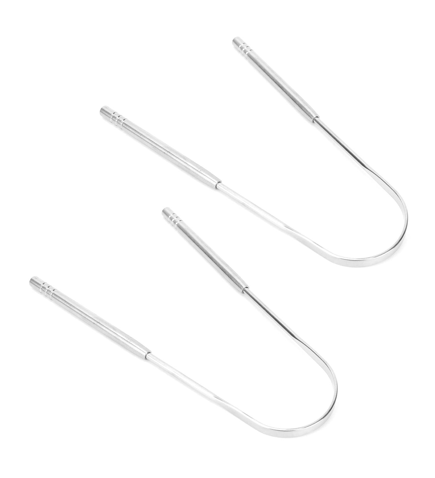 U Shaped Stainless Steel Tongue Scraper for Bad Breath Removal | Oral Health Cleaner - Buy Online on GoSupps.com