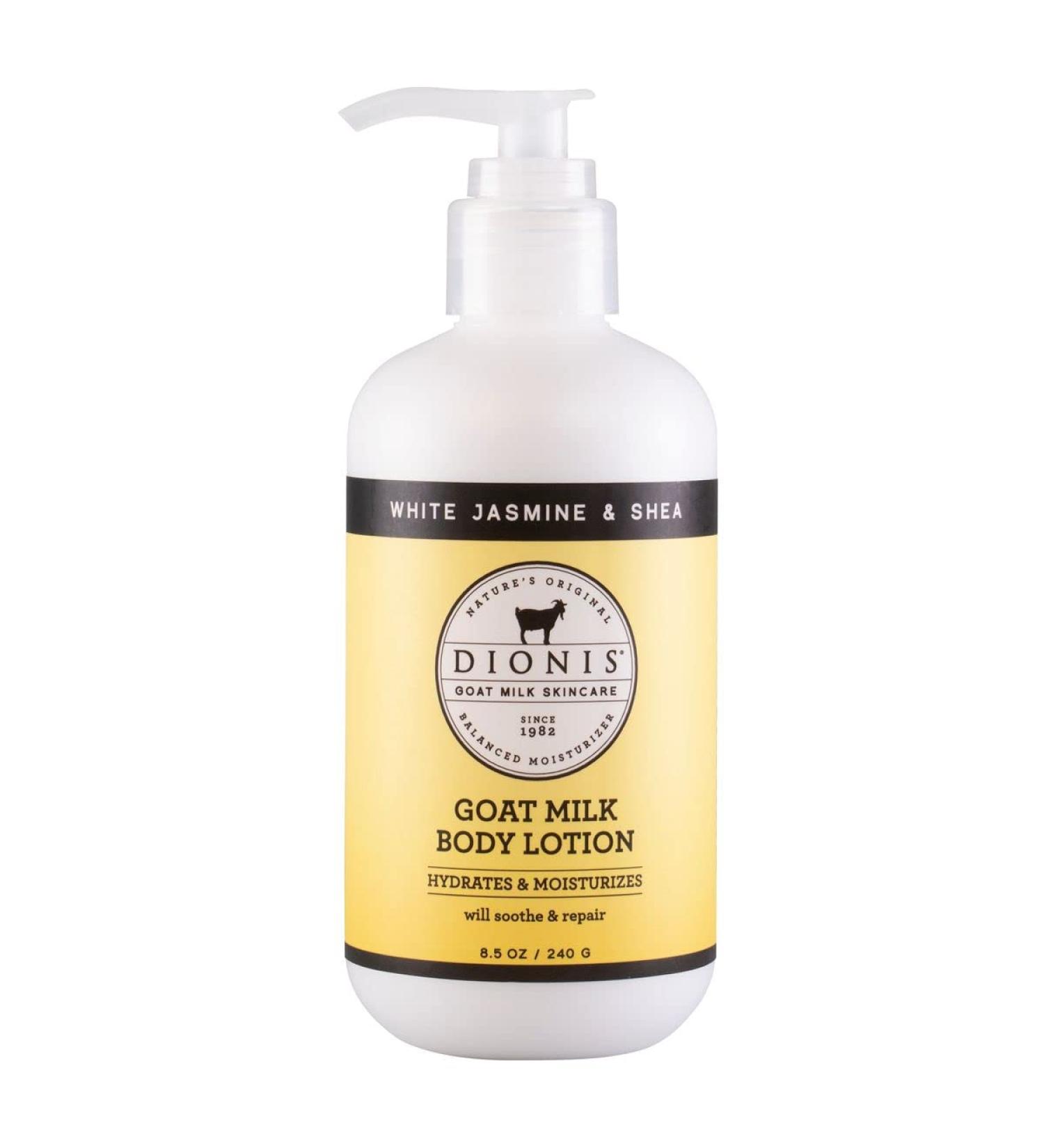 Dionis White Jasmine & Shea Goat Milk Body Lotion - Hydrating & Moisturizing for Dry Sensitive Skin - 8.5oz, Made in USA - Buy Online on GoSupps.com