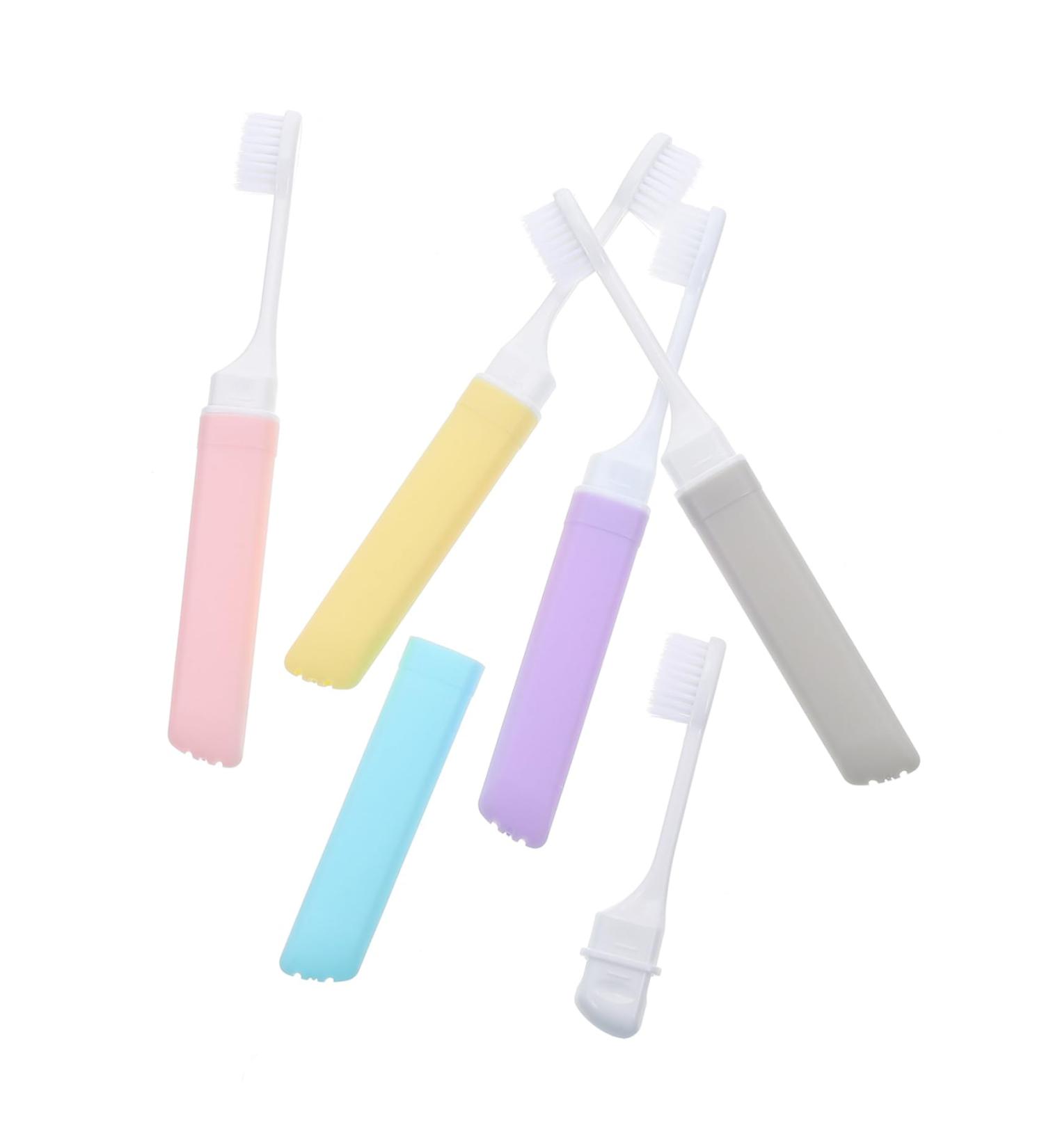 Homsfou 5-Stage Travel Toothbrush Case - Collapsible Manual Toothbrush Box for Pregnant Women - Bulk Art Fiber Travel Accessory - Buy Online on GoSupps.com