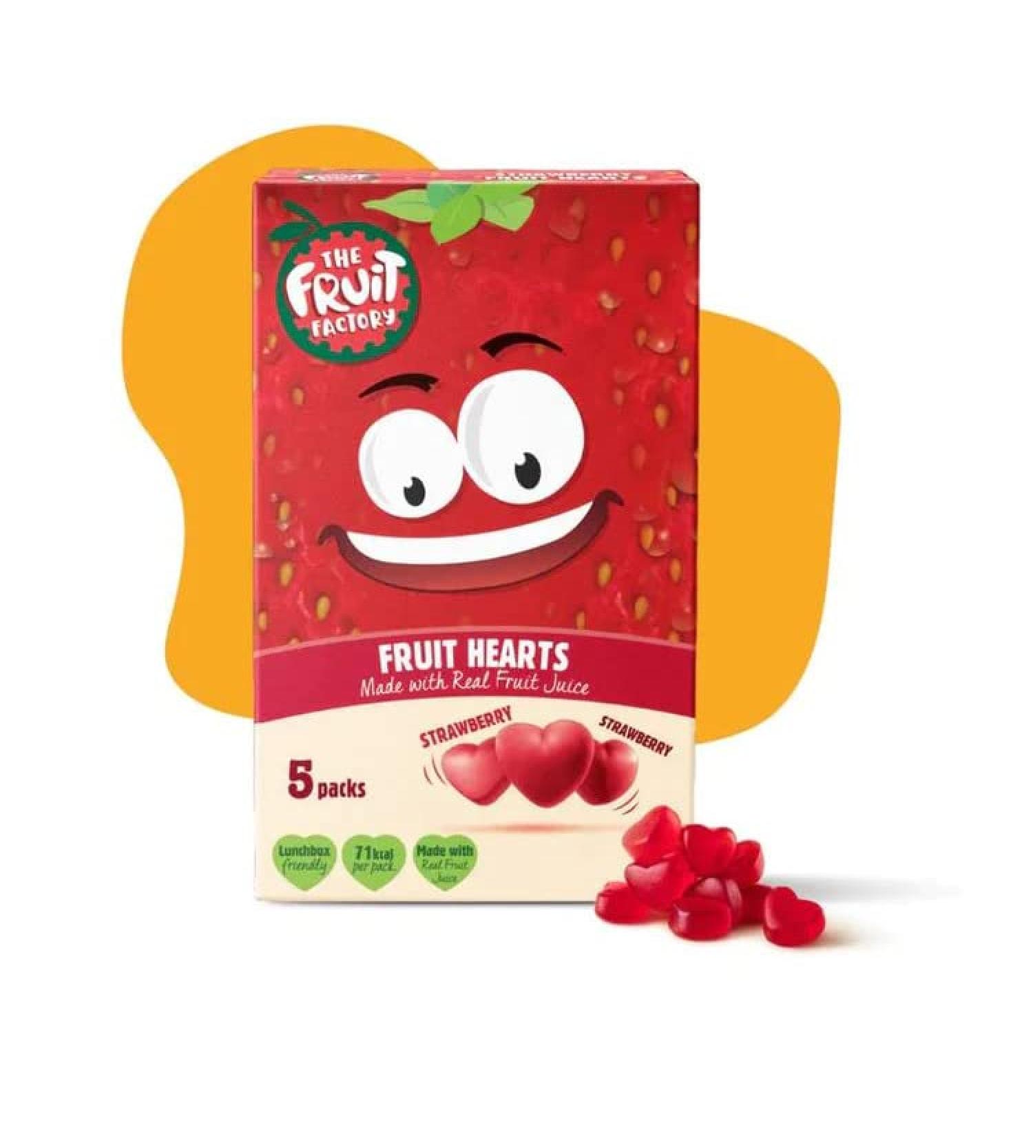 The Fruit Factory Strawberry Fruit Hearts Juice 20g x 5 (Pack of 9) - Buy Online on GoSupps.com