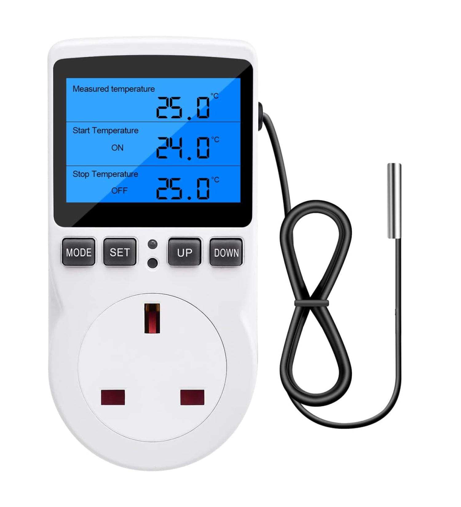 Diymore 220V Digital Temperature Controller Thermostat with Backlight LCD Screen - Ideal for Greenhouse, Farm, and Terrarium - Buy Online on GoSupps.com