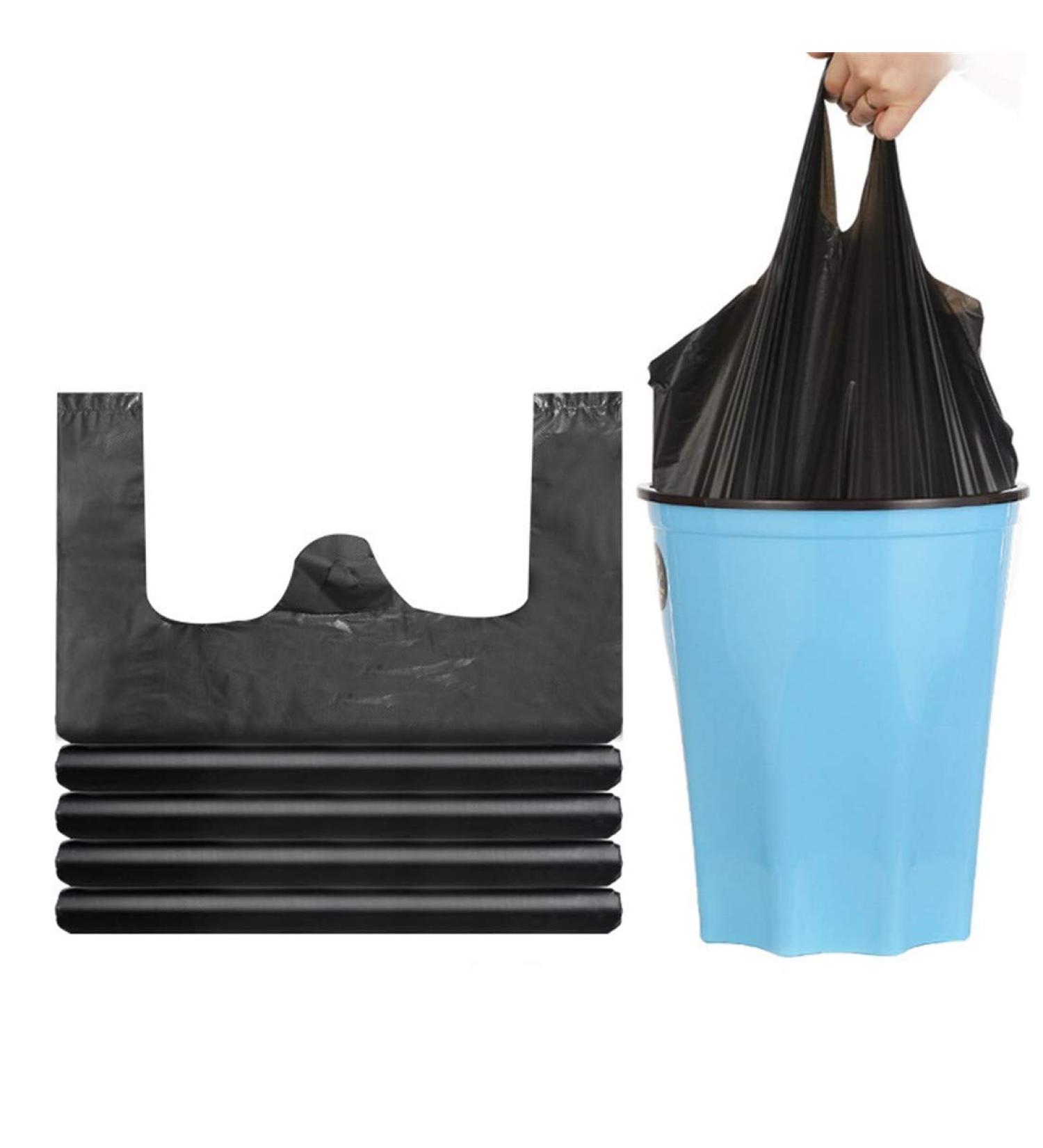 Black Garbage Bag 225pcs/5 rolls Durable Household Disposable Leakproof For Bedroom Kitchen Portable Carrier Handle Trash Bag 32x52cm - Buy Online on GoSupps.com