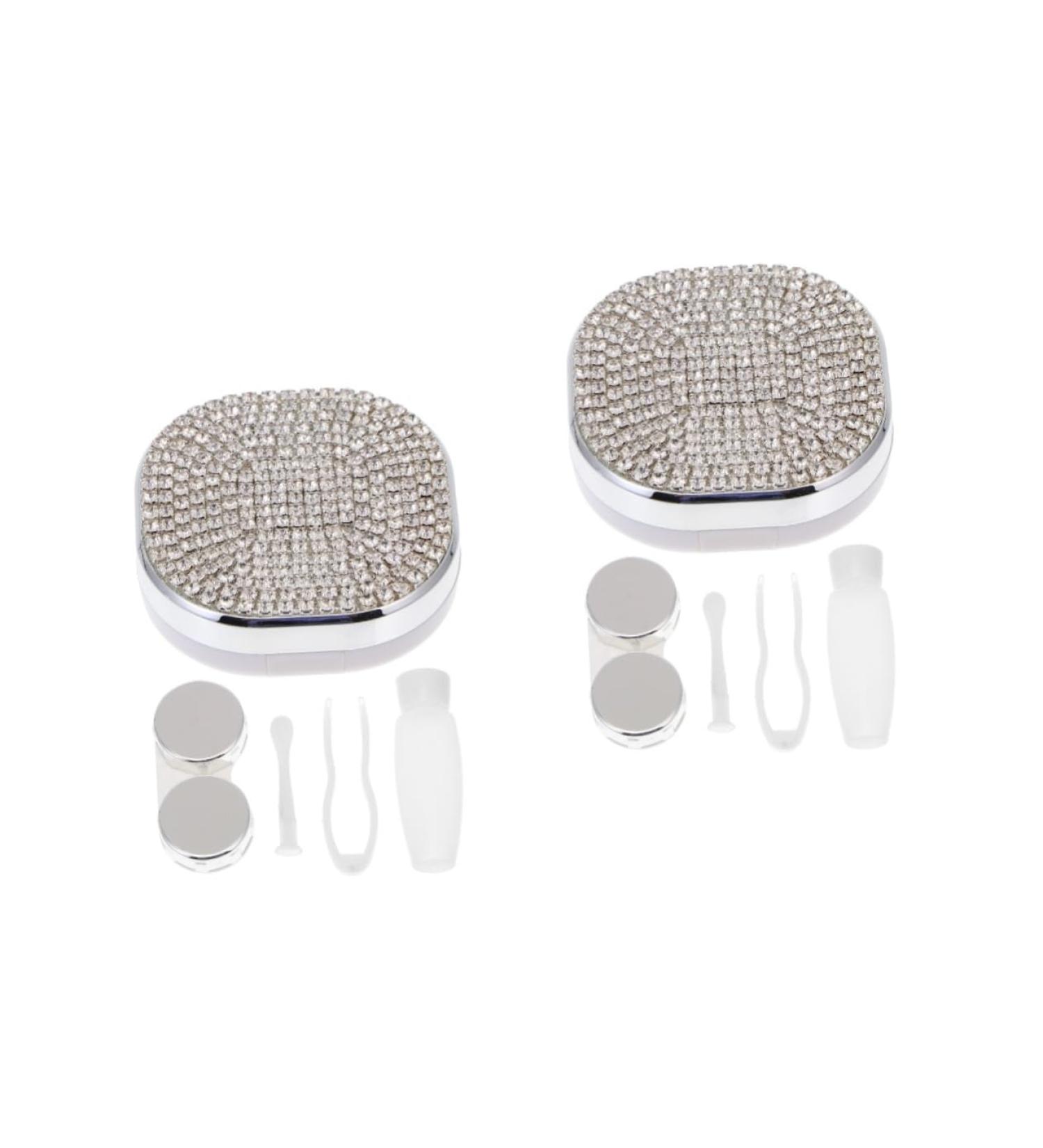 Solustre Colored Contact Lenses Care Box - 2pcs Invisible ABS Plastic Container in Various Colors - Compact & Travel-Friendly 7.1x7.1x2.5cm - Buy Online on GoSupps.com