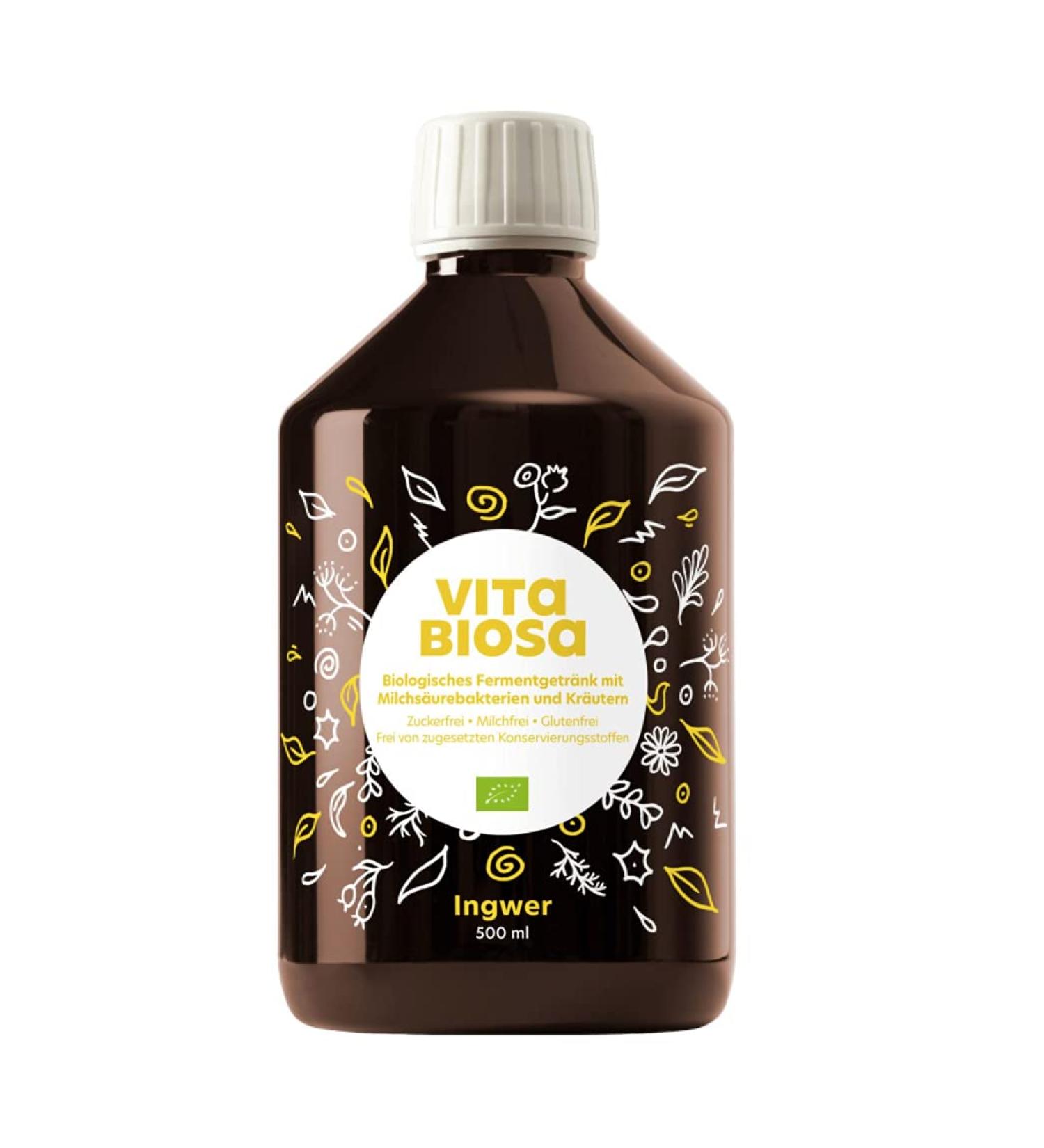 Buy NEW! VITA BIOSA Ginger 500ml | Probiotic Fermented Drink | International Shipping Available | 0.25 Deposit Included - Buy Online on GoSupps.com