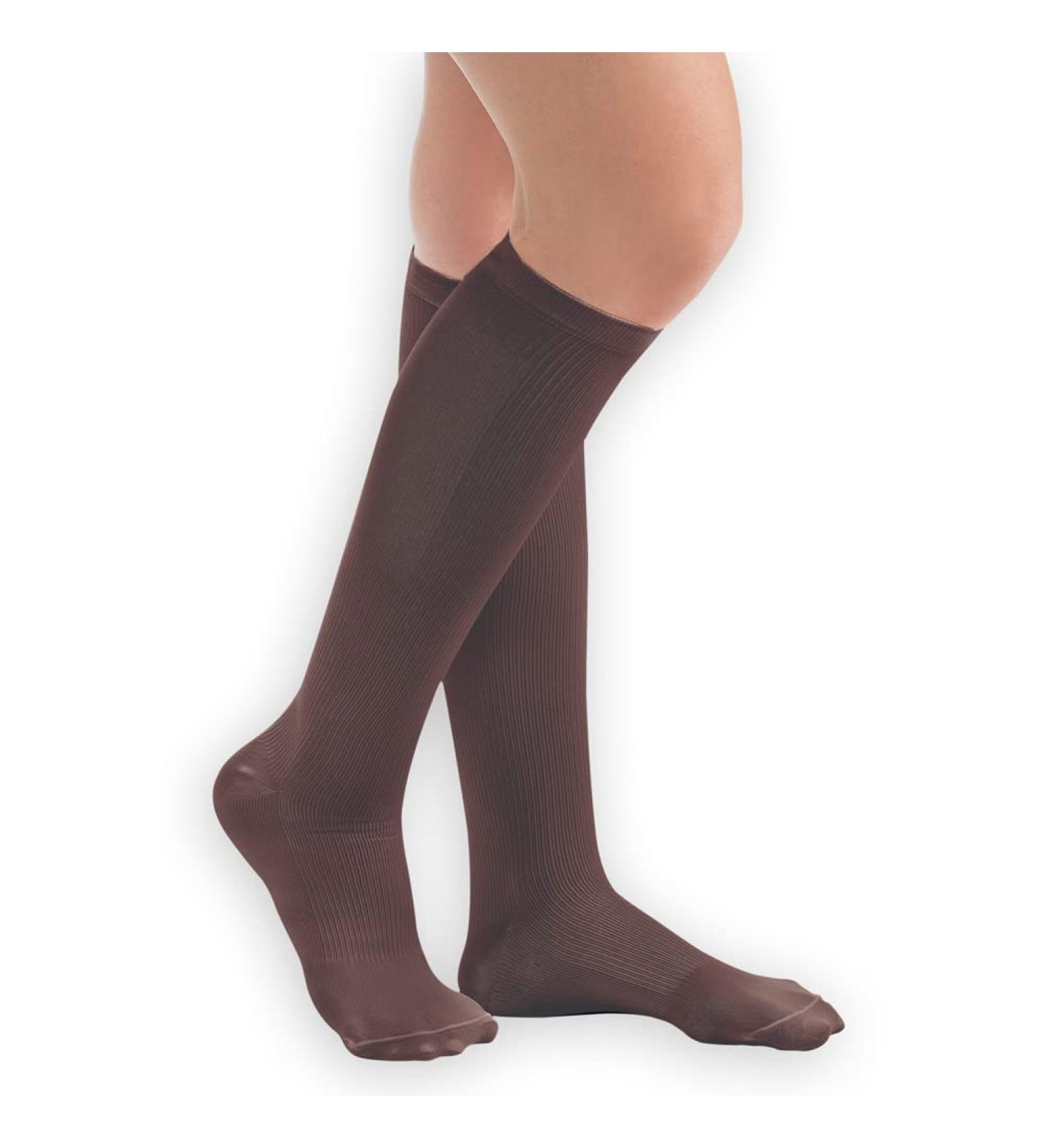 Collections Etc Women's Compression Socks Firm 20-30 mmHg Brown Small - Made in USA - Buy Online on GoSupps.com