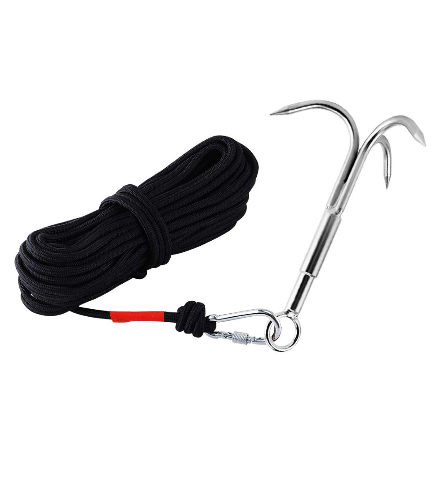 MHDMAG Grappling Hook  Anchor Hook Carabiner Climbing with 3-Claw Stainless Steel Hooks for Anchor Retrieving  Outdoor Hiking  Tree Limb Removal Big Grappling Hook Grappling Hook With Rope - Buy Online on GoSupps.com