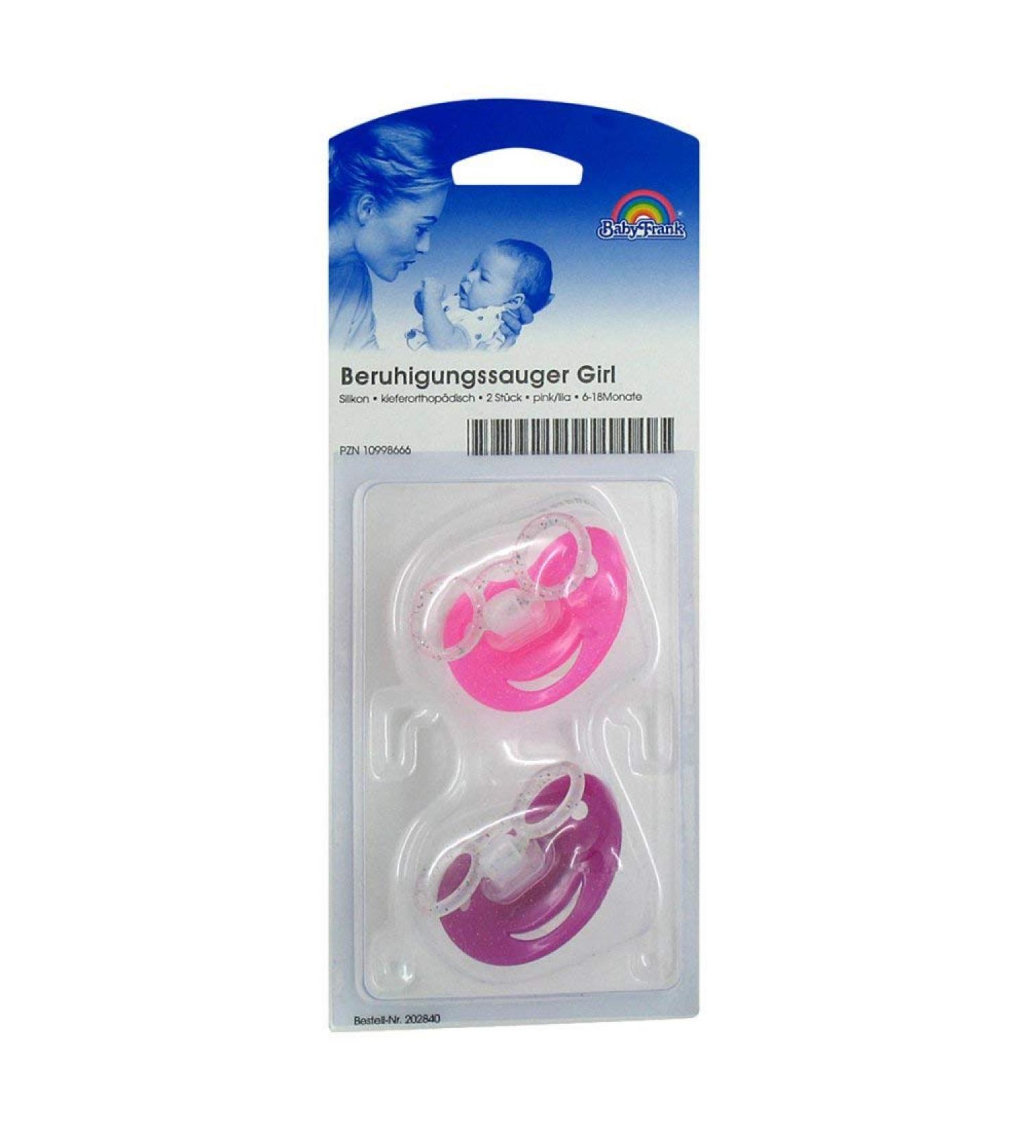 PACIFIER Jaw Or.Silicone Girl 6-18 M. 2 pcs