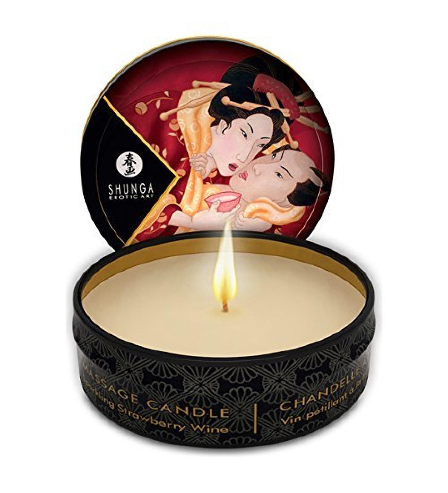 New - Massage Candle Sparkling Strawberry Wine 1Oz. Shunga by Shunga