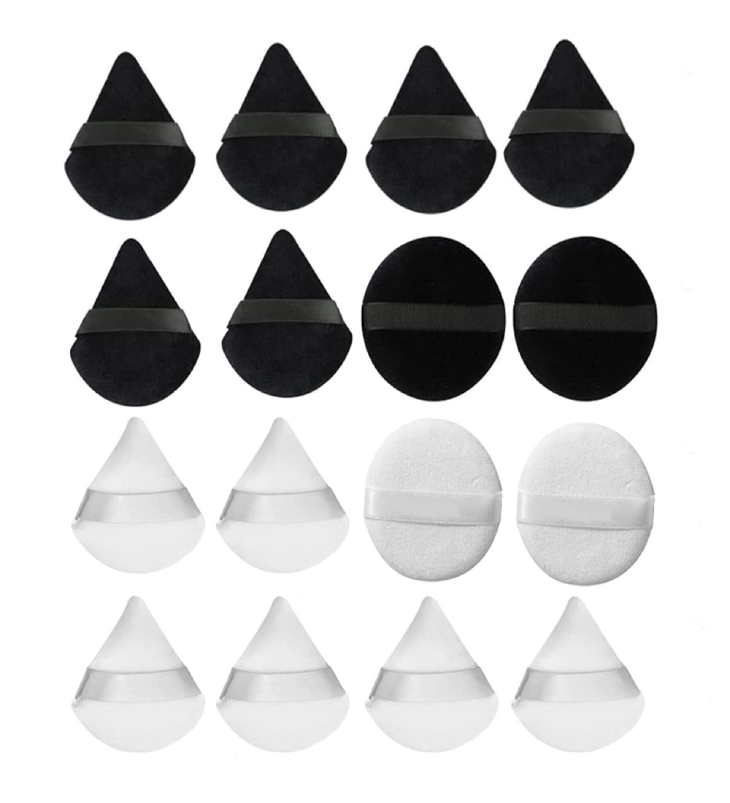 16PCS Makeup Powder Puffs Pure Cotton Puff Velour Loose Triangle with 3 pcs Round Apply for Daily Such as Foundation Cream Blush Sponge Face Facial Cosmetic Foundation Beauty Tool (Black White) - Buy Online on GoSupps.com