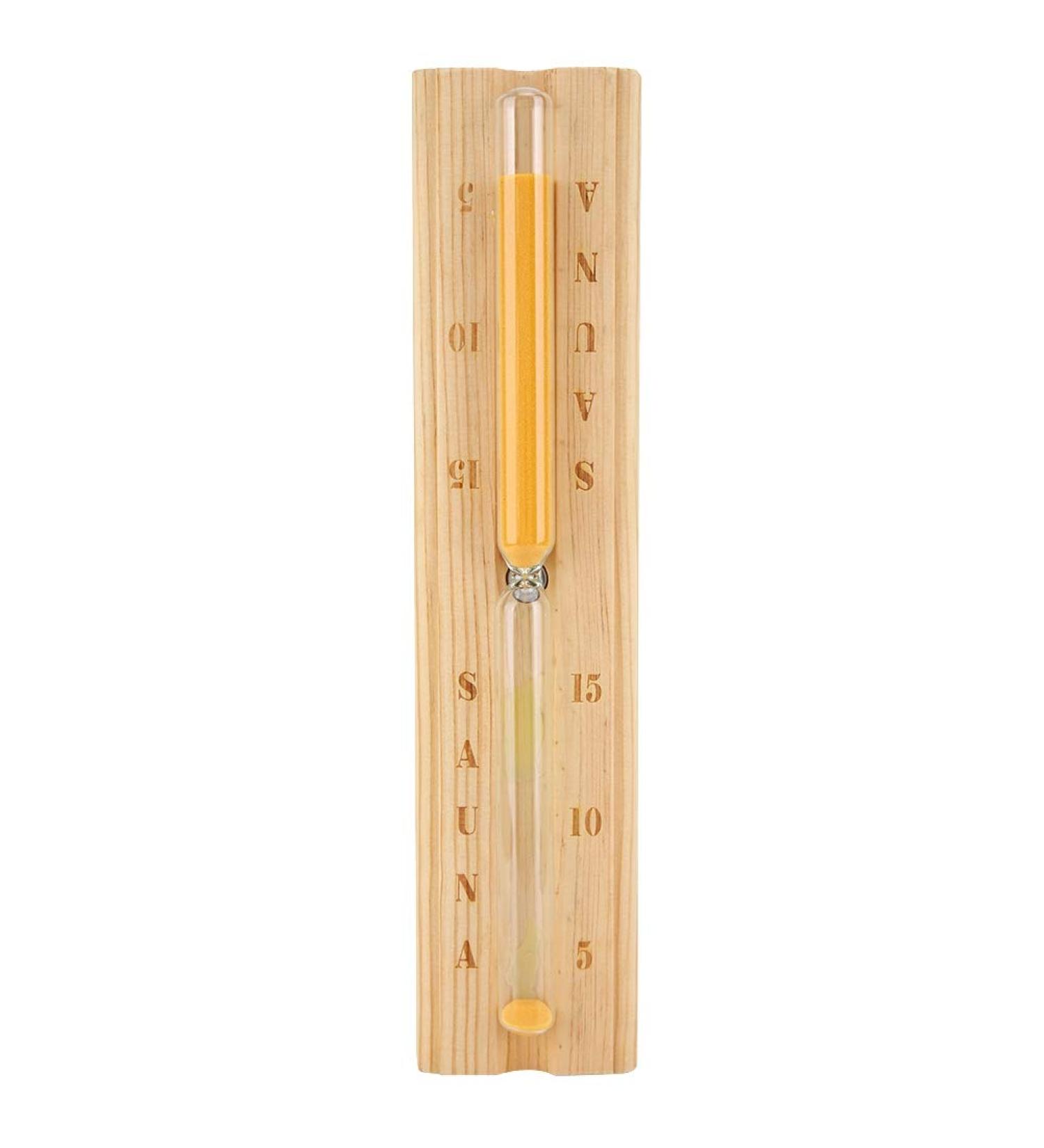 Buy Sauna Sandwatch | 15-Minute Rotating Wooden Clock with Yellow Sand - Heat-Resistant Hourglass for Spa & Sauna - Buy Online on GoSupps.com